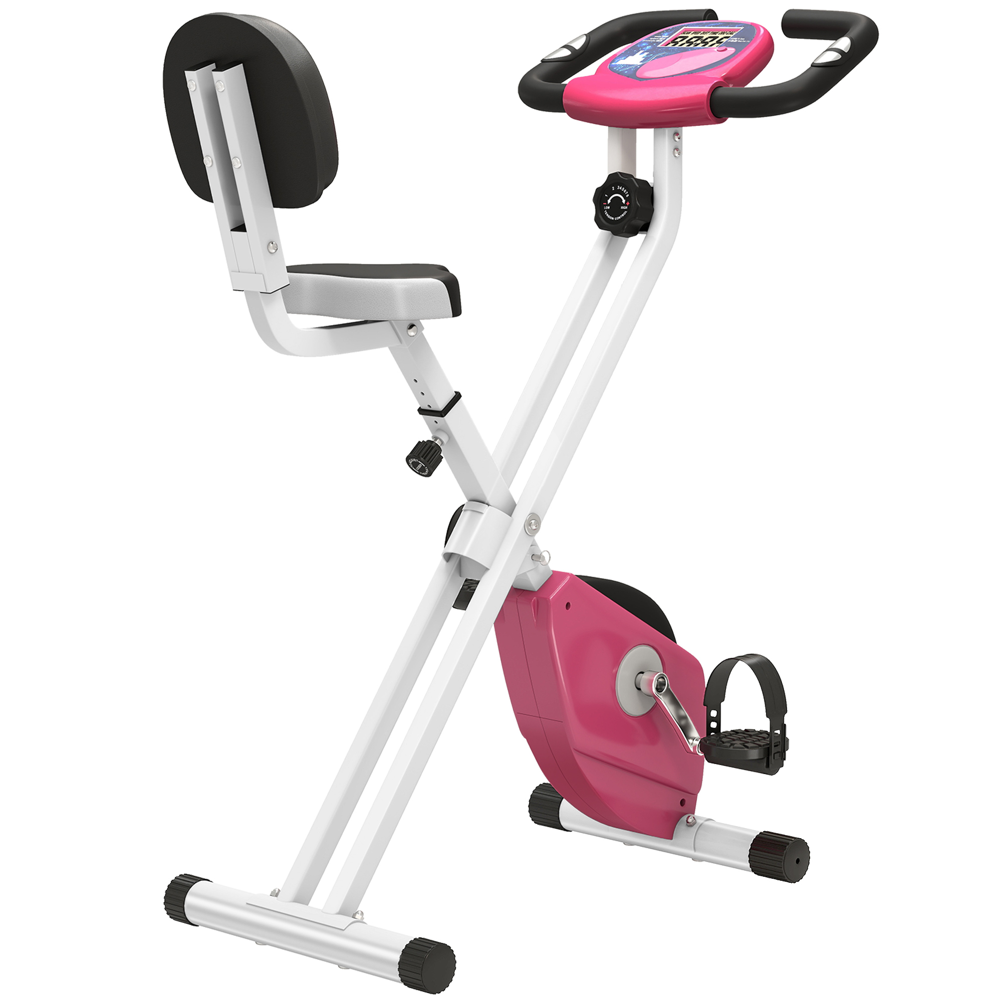 Heimtrainer Fahrradtrainer klappbar Magnetisch Hometrainer Fahrrad mit LCD Monitor, 8 stufig einstellbarem Magnetwiderstand, Platzsparend Fitnessbikes für Zuhause Rosa+Weiß Heimtrainer Fahrradtrainer klappbar Magnetisch Hometrainer Fahrrad mit LCD Monitor, 8 stufig einstellbarem Magnetwiderstand, Platzsparend Fitnessbikes für Zuhause Rosa+Weiß