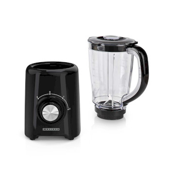 Blender | 800 W | 2 Geschwindigkeiten + Pulse | 4 Edelstahlklingen | 1,5-L-Kunststoffkanne| schwarz