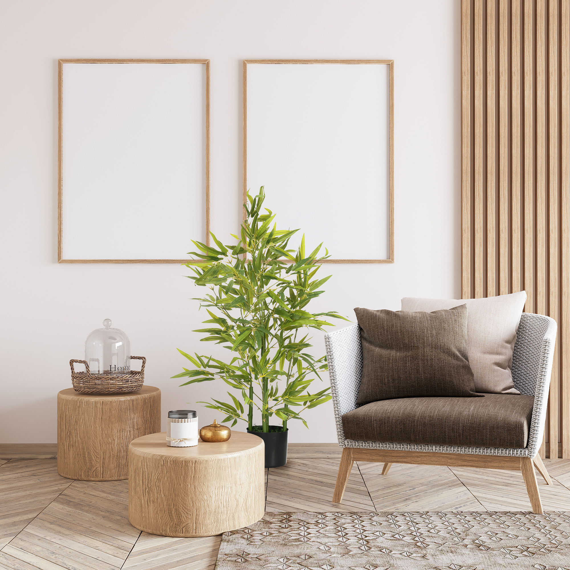 künstlicher Baum, Kunstpflanze, 5 Stämme, 504 Blätter, robuster Topf, Kunststoff