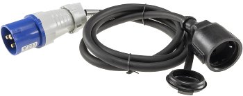 CEE auf Schutzkontakt-Kupplung 1,5m, 230V, Adapter für Wohnwagen, Camping CEE auf Schutzkontakt-Kupplung 1,5m, 230V, Adapter für Wohnwagen, Camping