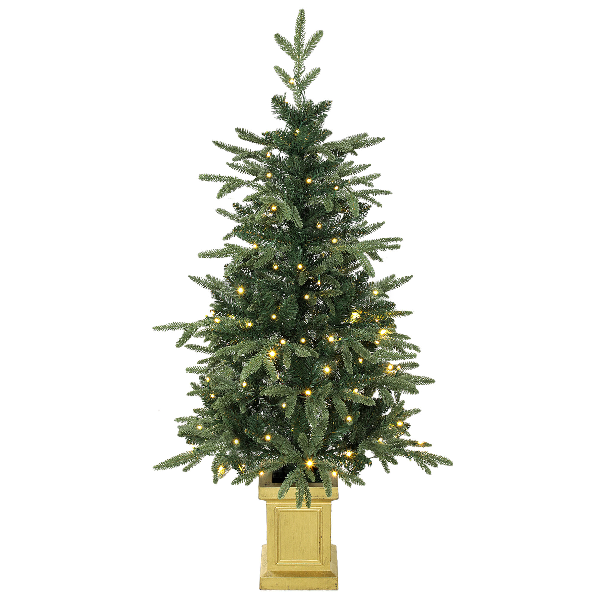 Künstlicher Weihnachtsbaum, 120 cm Christbaum mit 110 LED-Beleuchtung 147 Spitzen, 2 Lichtfarben, Fernbedienung