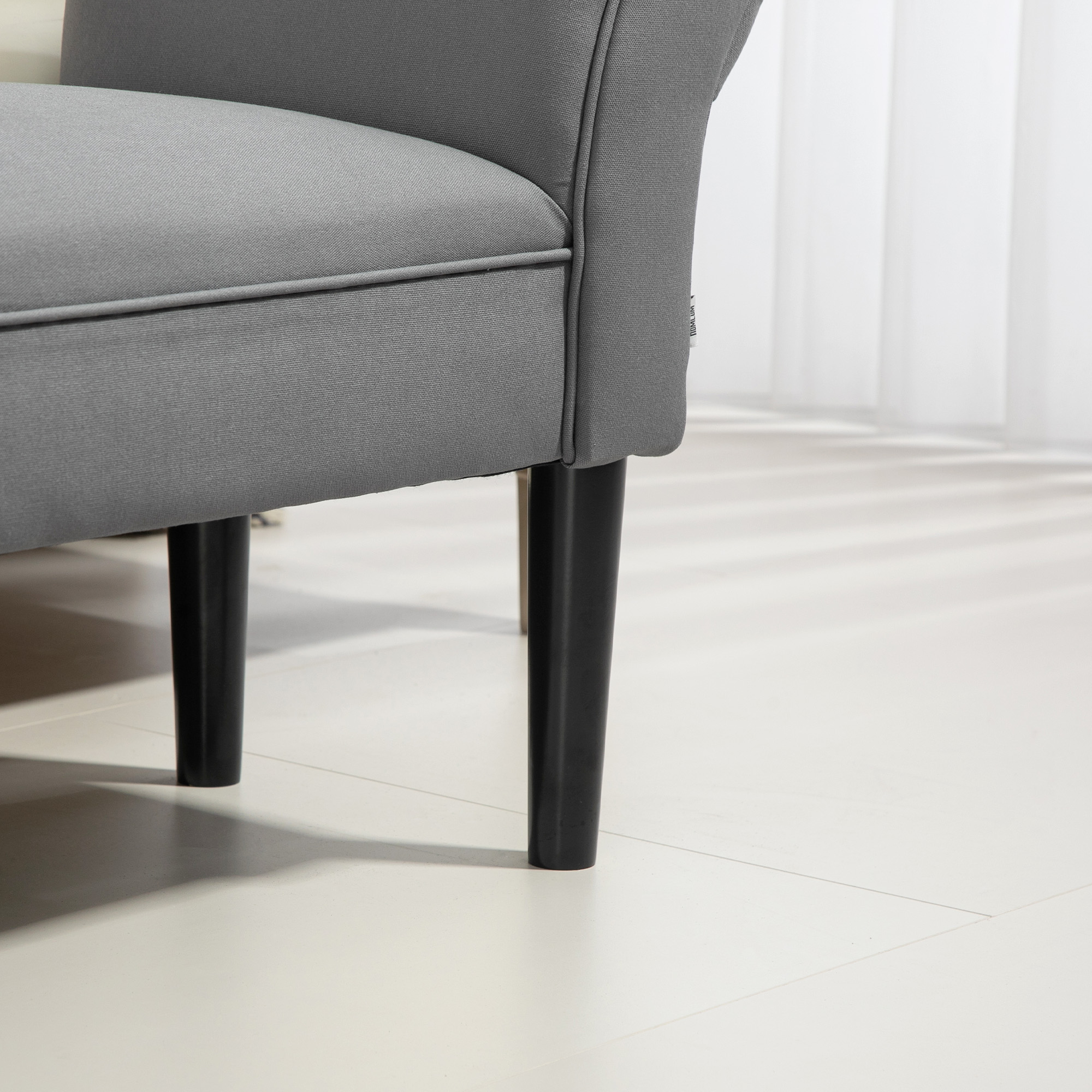 Sitzbank, Bettbank, robuste Bauweise, weiche Polsterung, 102x36x51 cm, Grau