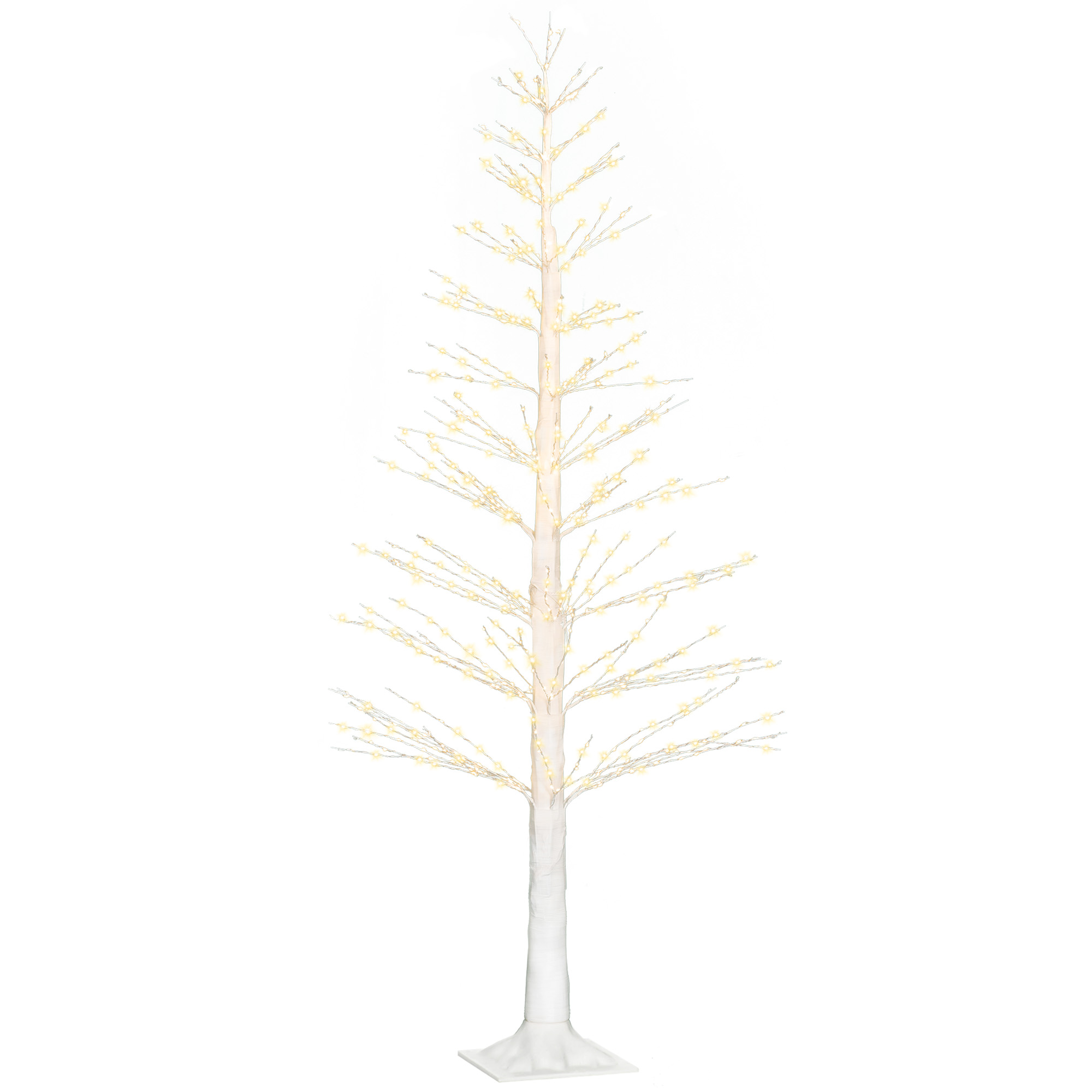 Kunsttanne mit LED-Beleuchtung, 180 cm hoher Weihnachtsbaum, realistische Rinde, Weiß Kunsttanne mit LED-Beleuchtung, 180 cm hoher Weihnachtsbaum, realistische Rinde, Weiß