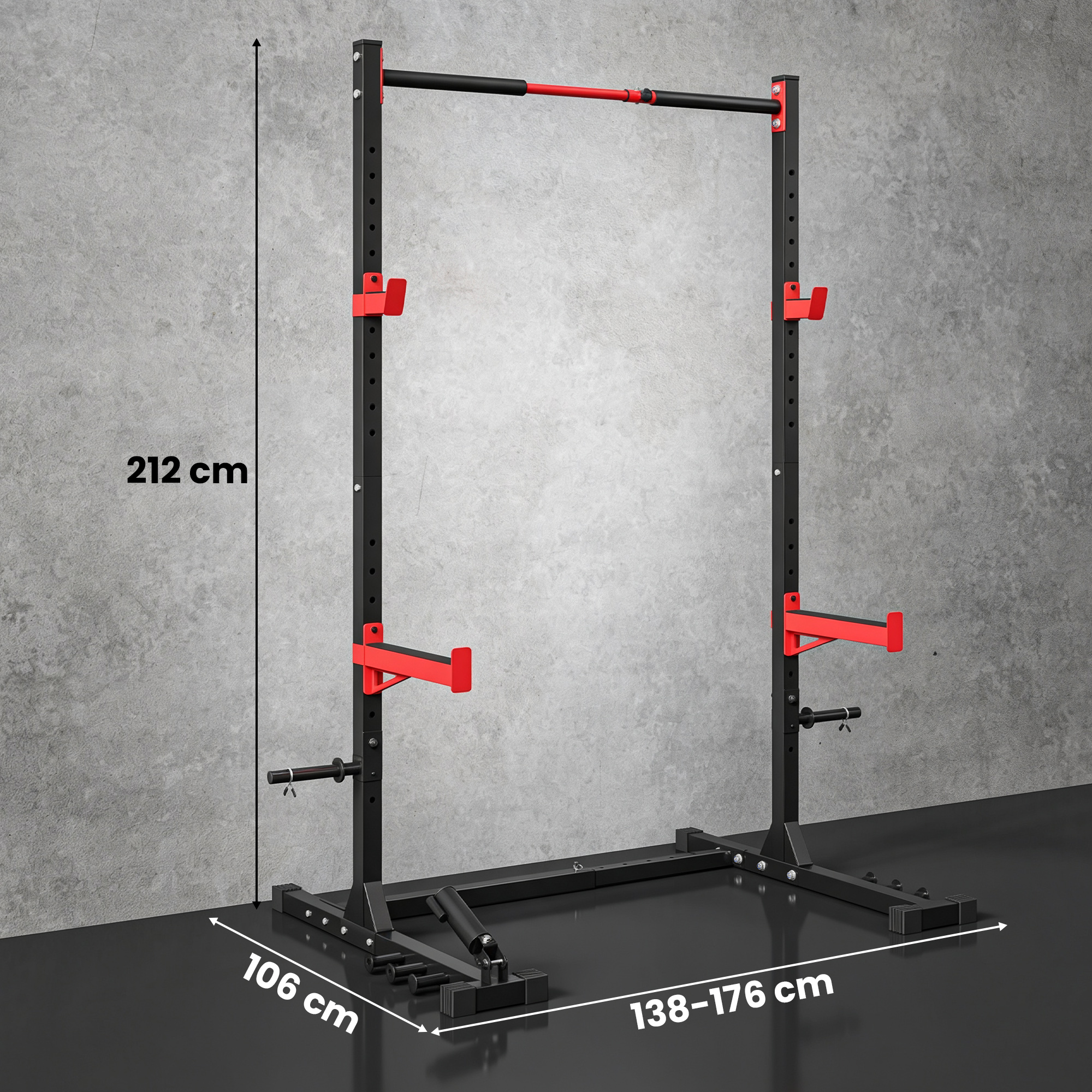 Power Tower Squat Rack Klimmzugstange Freistehend mit verstellbare Breite Scheibenhalter Landmine