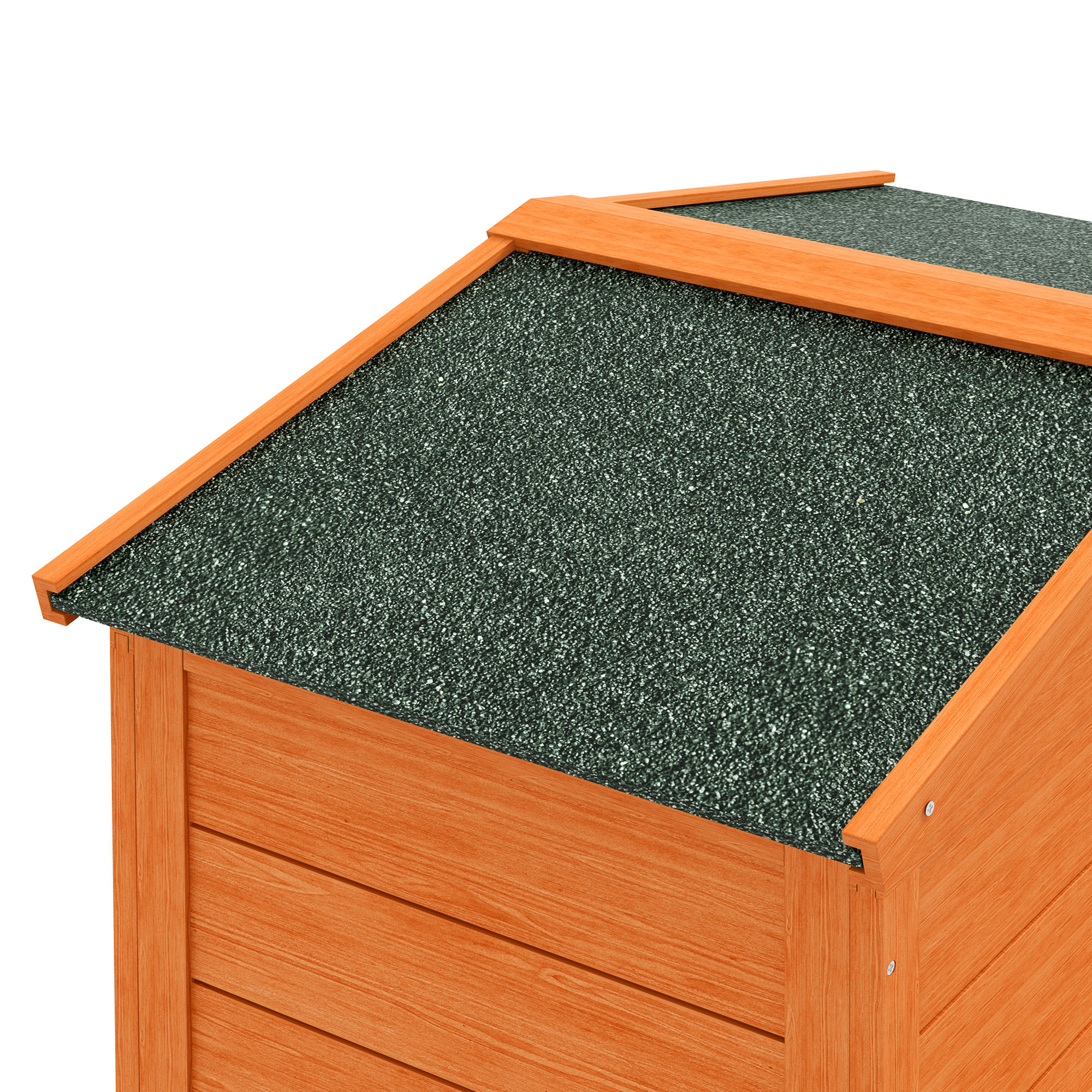 Kleintierstall, Kleintierkäfig, Outdoor-Kaninchenstall, Freilaufgehege, winterfest, Massivholz, 150 x 45 x 85 cm, Orange