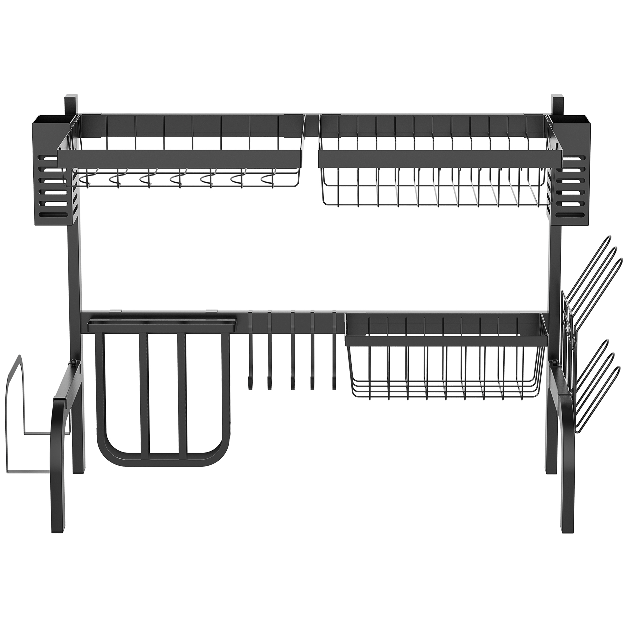 Geschirrkorb, Modularer Geschirrhalter aus Metall, bis zu 26 kg belastbar, Schwarz Geschirrkorb, Modularer Geschirrhalter aus Metall, bis zu 26 kg belastbar, Schwarz