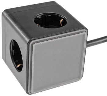 Steckdosen-Würfel mit USB 20W PD / USB-A /USB-C,3-fach, 1,5m Kabel, schwarz