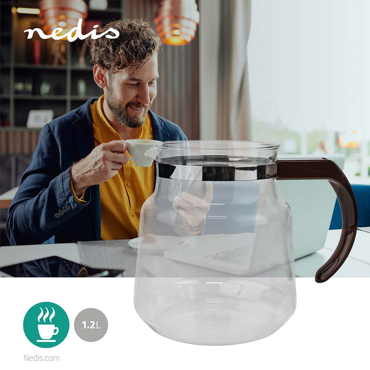 Glaskaffeekanne | Kompatibel mit: Moccamaster K / KB/ 1 0PL / Excellent 10S | 1.2 l | Braun