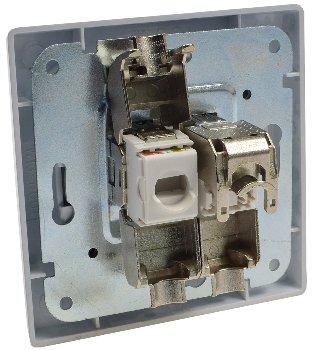 MILOS Netzwerk-Dose 2x CAT6 / inkl. Rahmen, UP, matt weiß