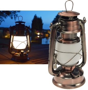 LED Camping Laterne "CT-CL Copper", ØxH 12x23,5cm, 4x AA, warmweiß, dimmbar