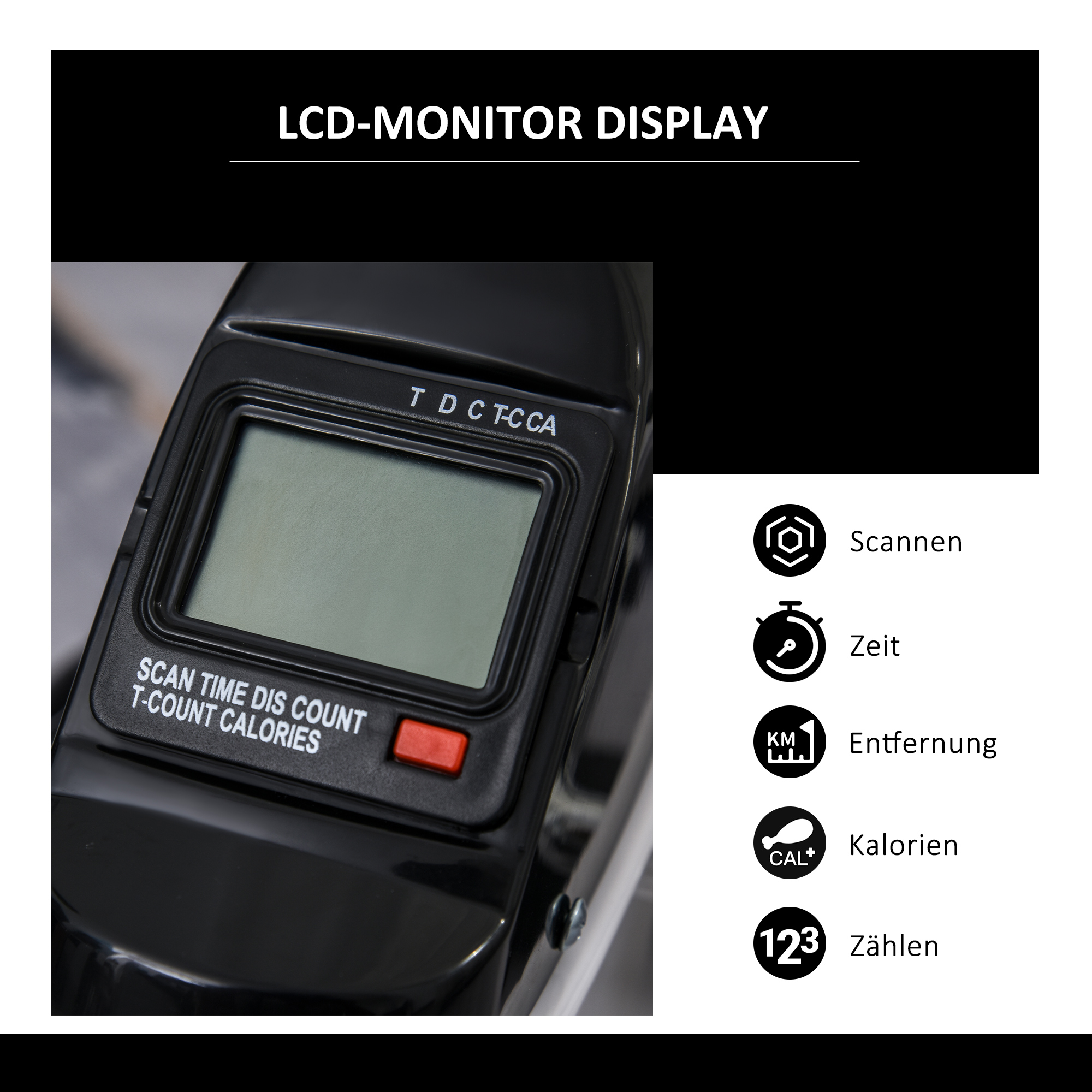 Mini Heimtrainer Fitnessbike Pedaltrainer mit LED Display 5 Modelle Arm und Beintrainer Fitnessgerät Hometrainer für Senioren Zuhause Heim Büro 40 x 39 x 29 cm Weiß