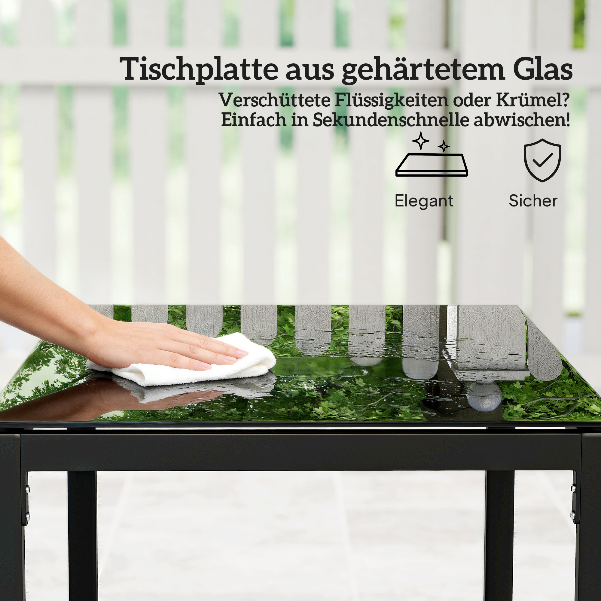 Rattan Bistroset, 3 teiliges Gartenmöbel-Set mit 2 Gartenstühlen, Couchtisch, abnehmbar Kissen Hellgrau