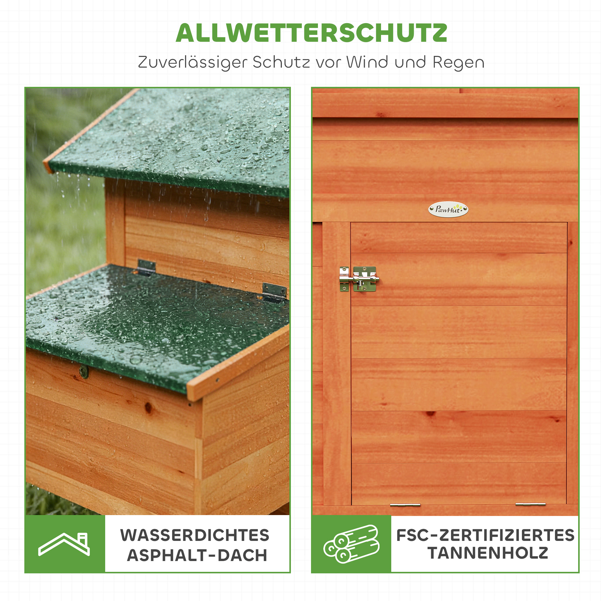 Hühnerstall Hühnerhaus aus Holz mit Nistkasten 2 Sitzstangen Rampe Fenster wasserdichtem Dach 113,5x67,5x95,5 cm Orange