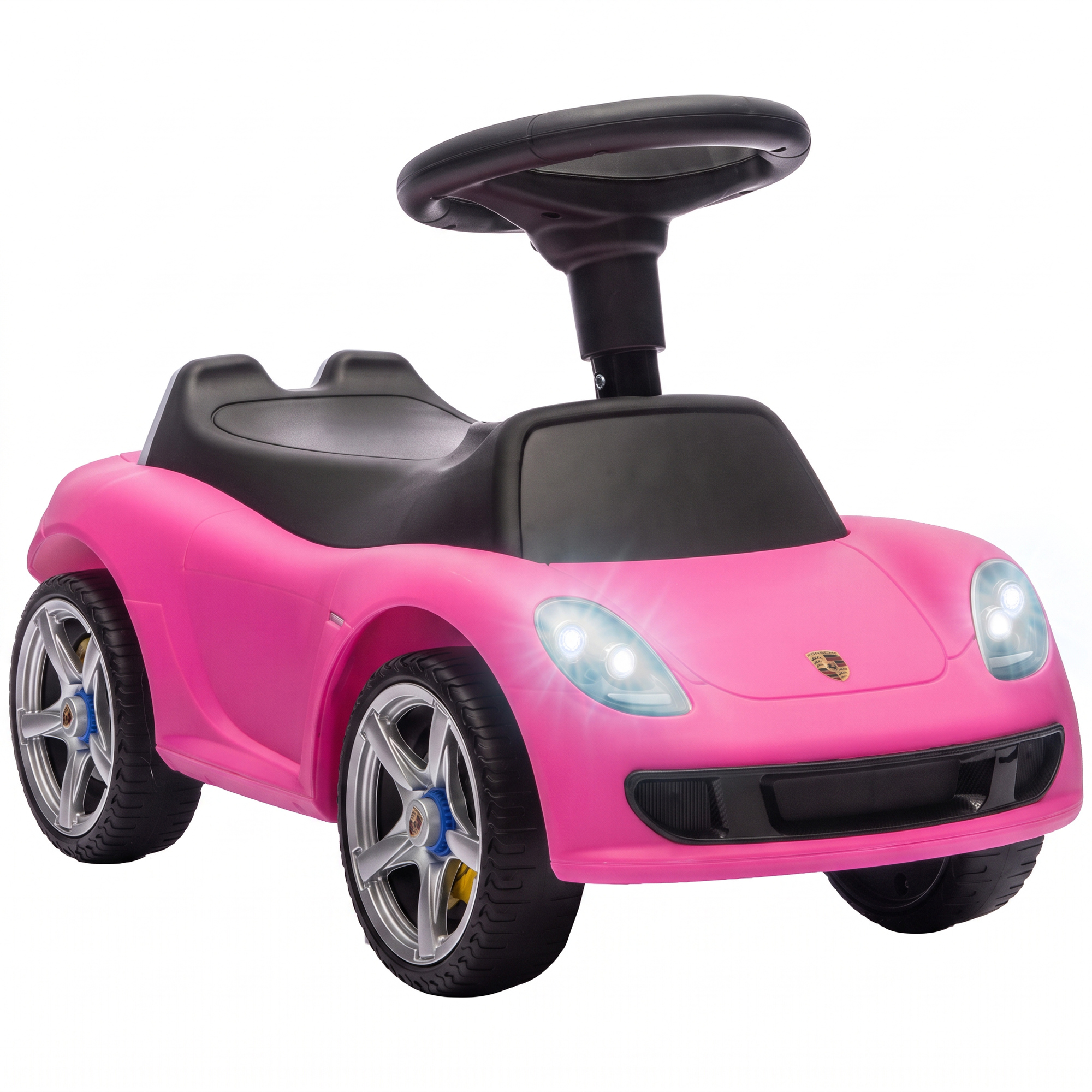 Rutschauto Kinder Porsche Rutschfahrzeug mit Hupe Licht Motorgeräuschen, für 18–36 Monate, Rosa