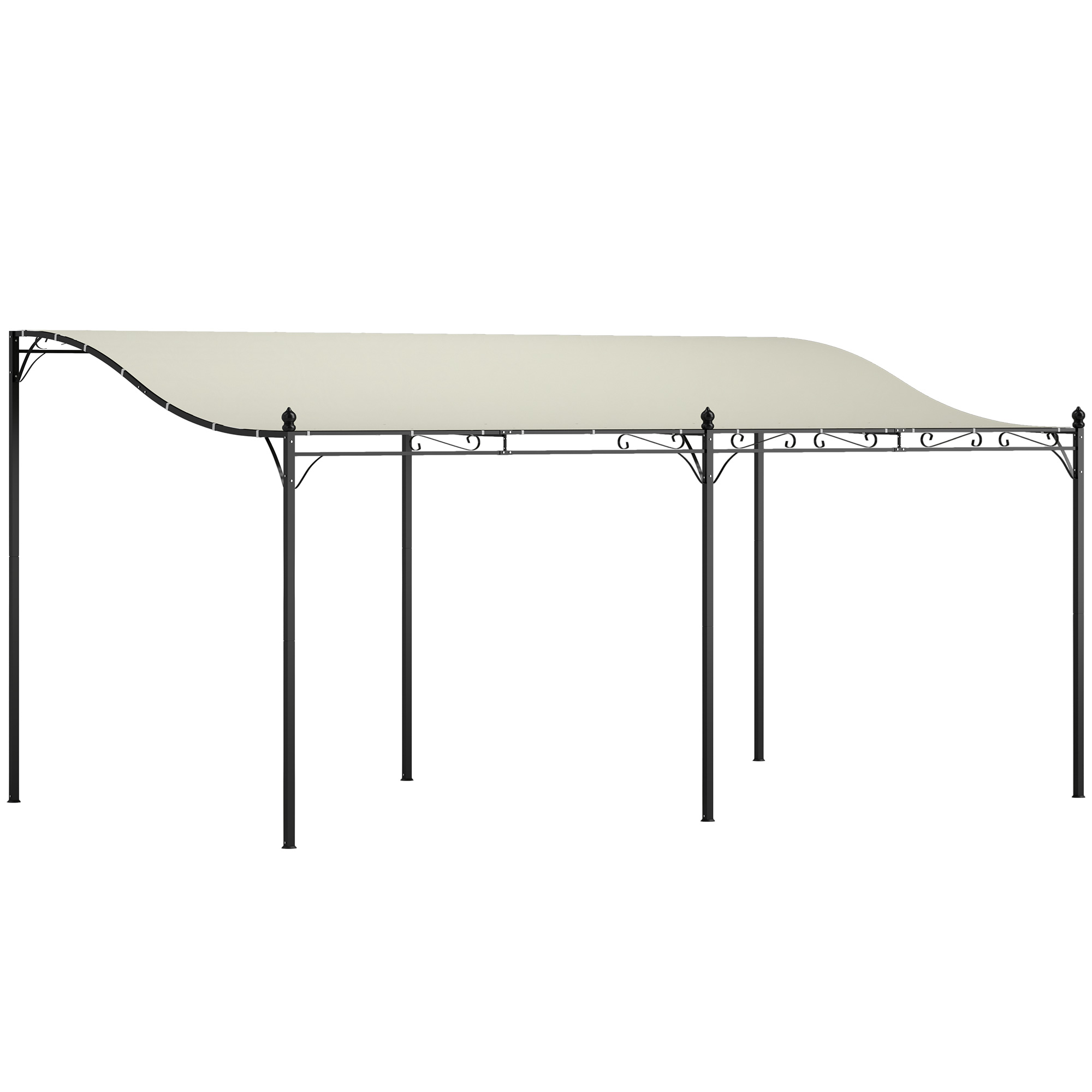 3 x 5 m Pergola, Flexibles Gartendach mit wasserfester Plane und Metallrahmen, Schattenspender, Cremeweiß
