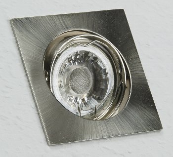 Decken-Einbaustrahler "SE80" chrom-matt, schwenkbar, 80x80mm, für 50mm Lampen