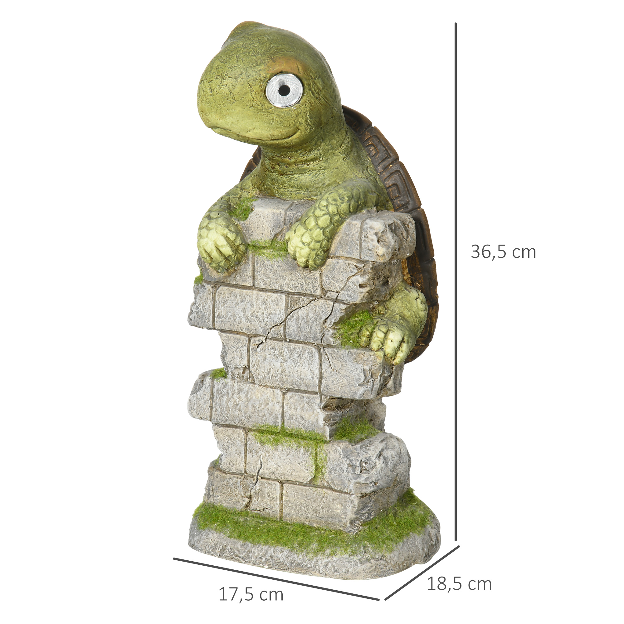 Gartenfigur "Kleine Schildkröte", Gartendekoration, wetterbeständig, inkl. Solarlicht