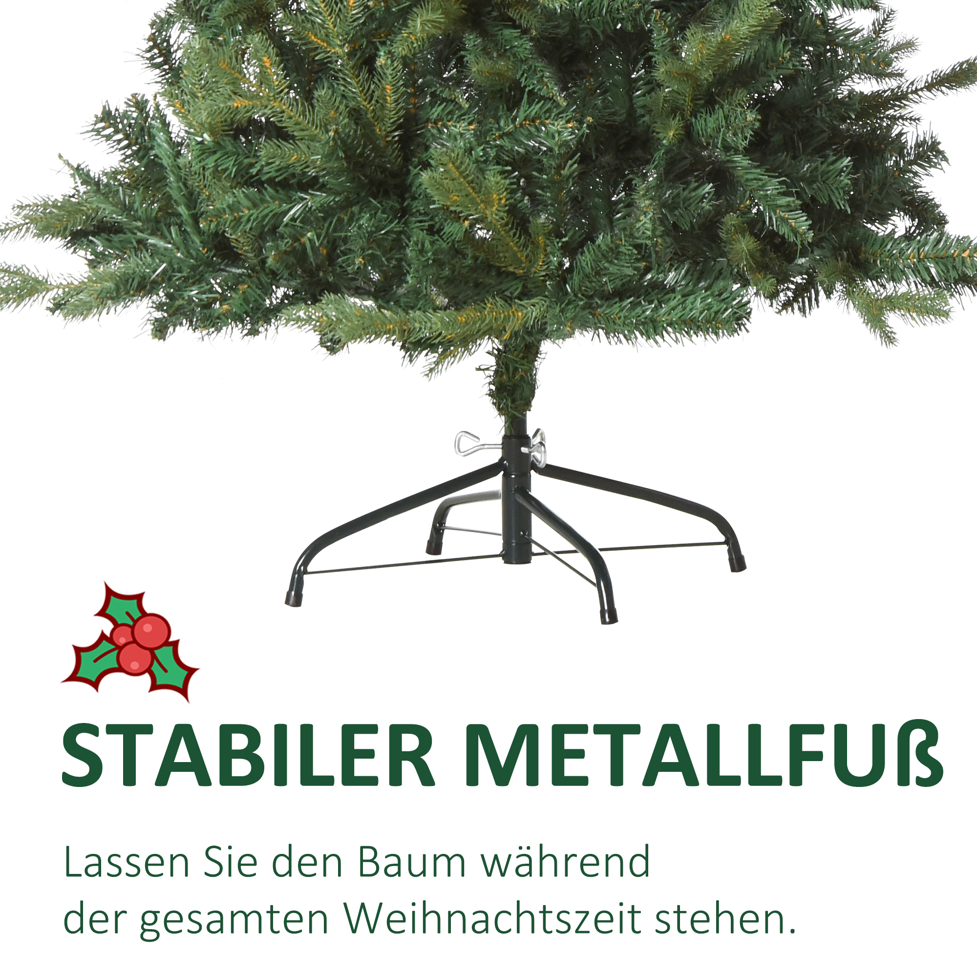 künstlicher Weihnachtsbaum 150 cm künstlich Tannenbaum mit 946 Spitzen Christbaum Weihnachtsdeko inkl. Metallständer für drinnen