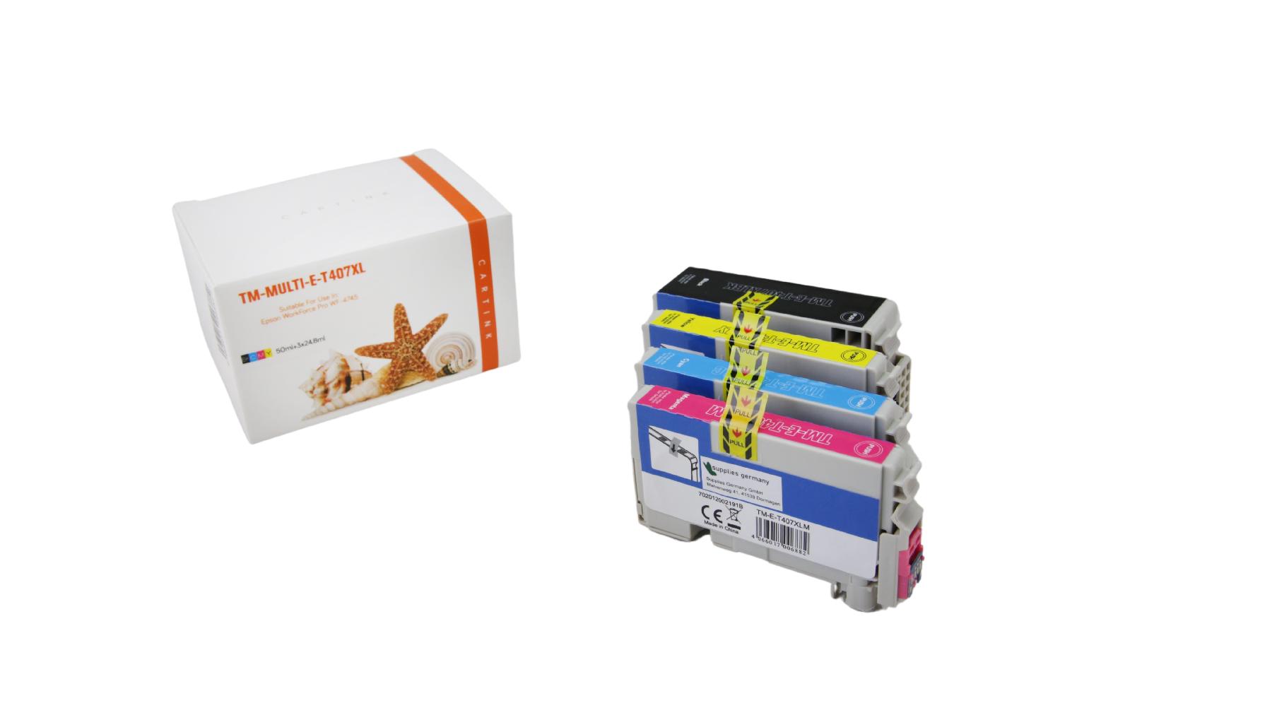 Multipack T407XL alternativ Tinte für Epson / C13T07U140 440 / BK2.600 / CMY1.900 Seiten Multipack T407XL alternativ Tinte für Epson / C13T07U140 440 / BK2.600 / CMY1.900 Seiten