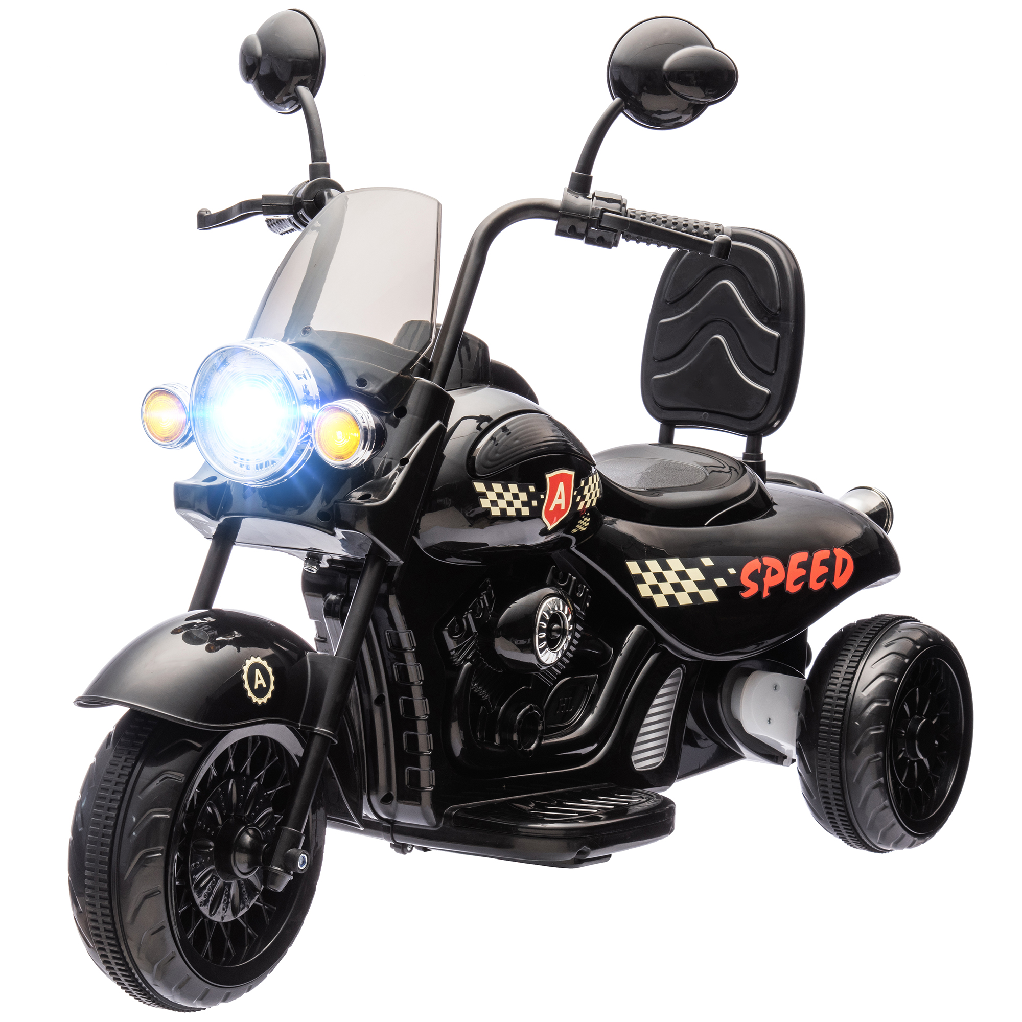 Elektro-Kindermotorrad, 3-5 km/h, Chopper, Licht & Musik, für Kinder 3-6 Jahre, Schwarz Elektro-Kindermotorrad, 3-5 km/h, Chopper, Licht & Musik, für Kinder 3-6 Jahre, Schwarz