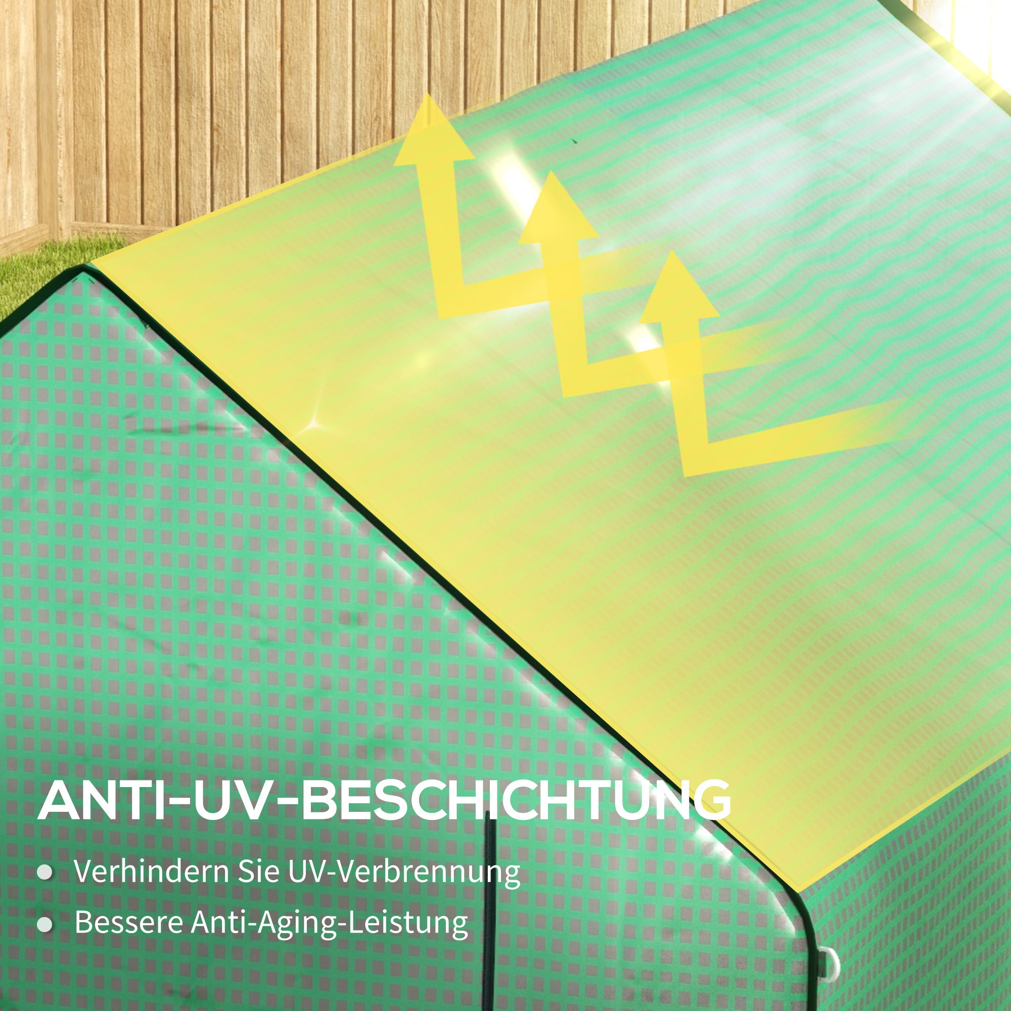 Gewächshaus Ersatzplane, wetterbeständig, UV-beständig, 140 x 213 x 190 cm, Grün