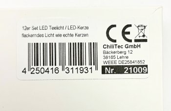 12er Set LED Teelicht / LED-Kerze, flackerndes Licht wie echte Kerzen