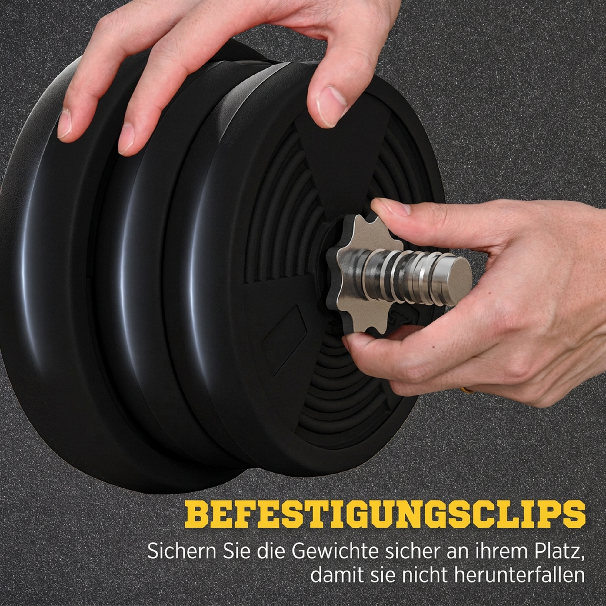 Langhantel Set 25kg Rutschfeste Curlstange mit 6 Gewichten, PVC-Beschichtung, Hantelstange aus Stahl