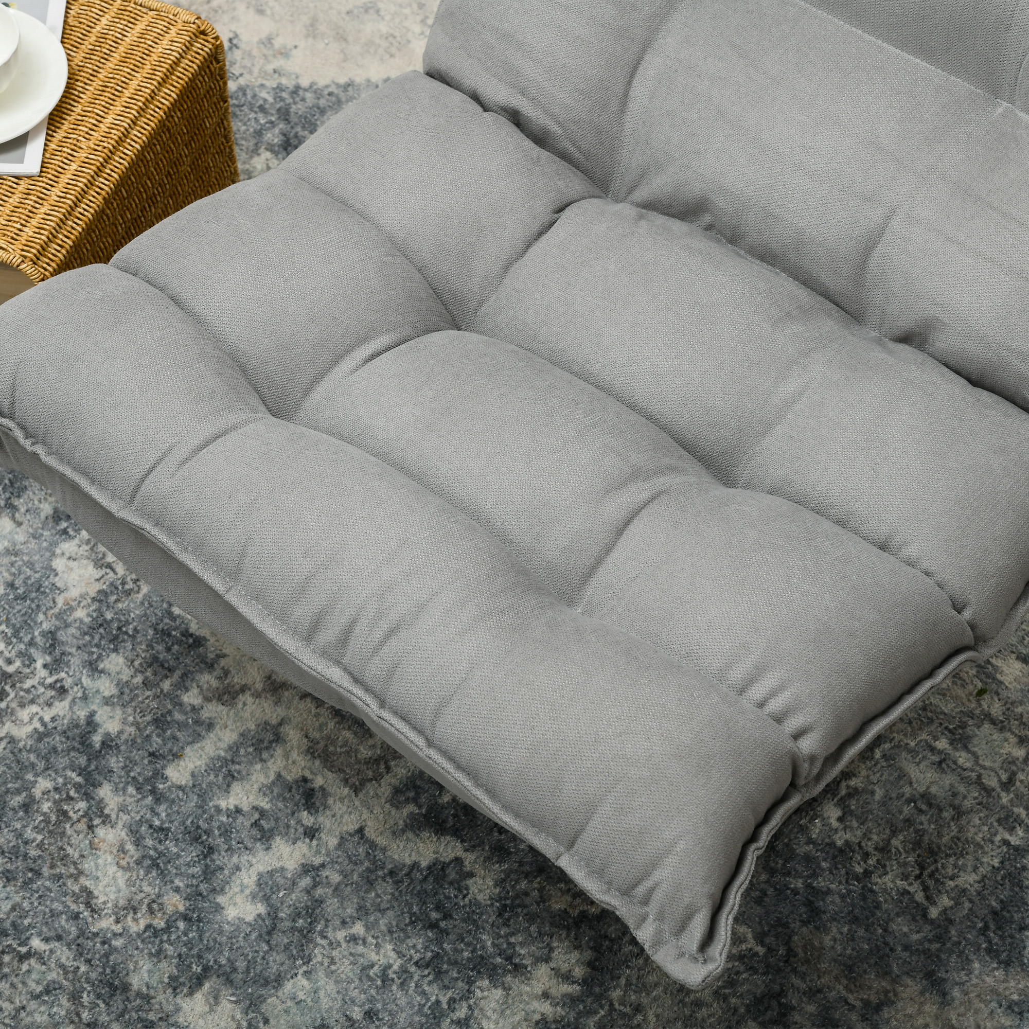 Relaxsessel Lesesessel, drehbar, Samtoptik, 62 cm x 70 cm x 95 cm, Hellgrau
