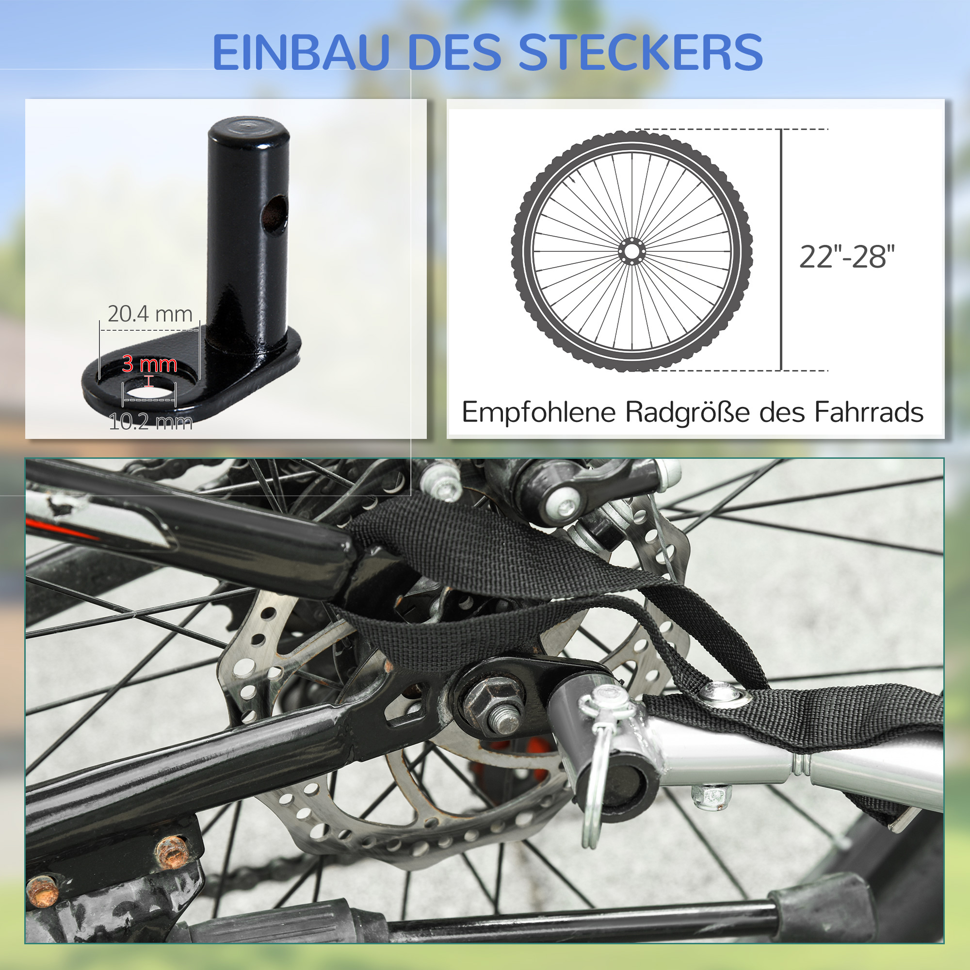 Fahrradanhänger Klappbar Lastenanhänger mit Kupplung,Transportwagen bis 40 kg belastbar, Transportanhänger Anhänger für Fahrrad Handwagen 140 x 88 x 60 cm