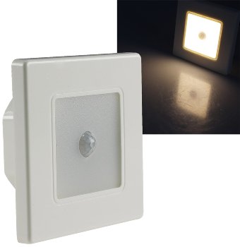 LED Wand-Einbauleuchte "EBL 86 PIR", 1,8W, 3000k, warmweiß, Rahmen cremeweiß