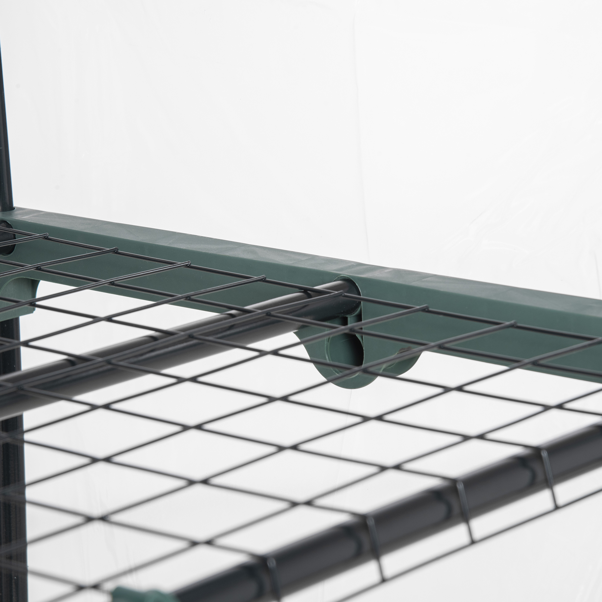 Foliengewächshaus Mini-Gewächshaus mit 5 Regale für Blumen oder Gemüse Aufzucht Treibhaus Transparent+Grün Stahl Kunststoff 69 x 49 x 193 cm