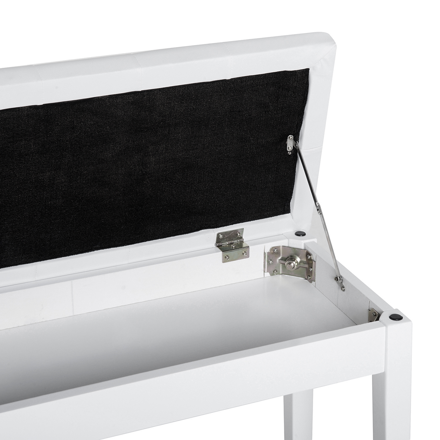 Klavierhocker, Klavierbank mit Verstecktem Stauraum, Klavierstuhl mit Kunstleder Kissen, Pianobank, Massivholz Keyboardbank für Piano, Keyboard, 76 x 36 x 50 cm, Weiß