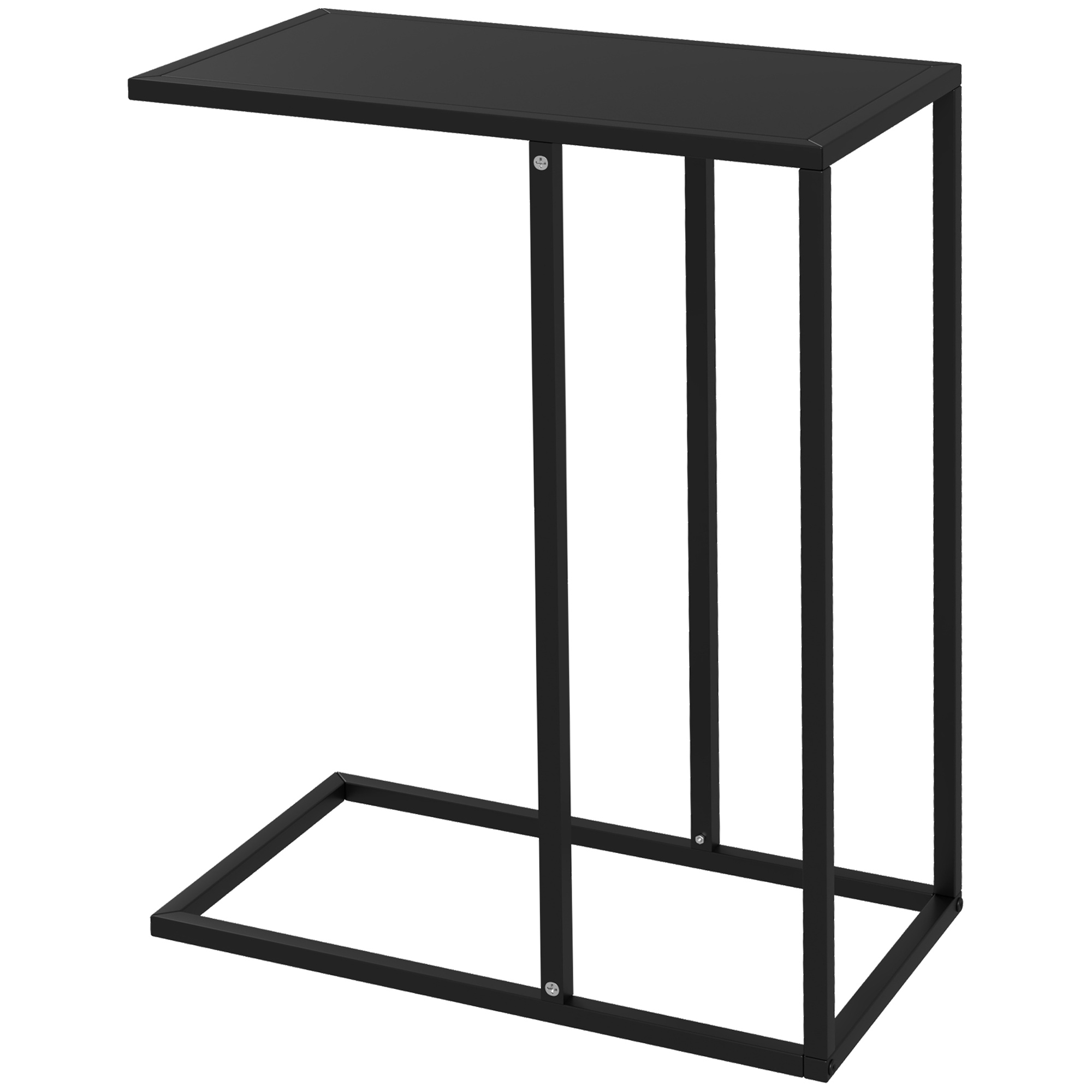 Beistelltisch Laptoptisch, Sofatisch in C-Form, mit Stahlgestell, Schwarz Beistelltisch Laptoptisch, Sofatisch in C-Form, mit Stahlgestell, Schwarz