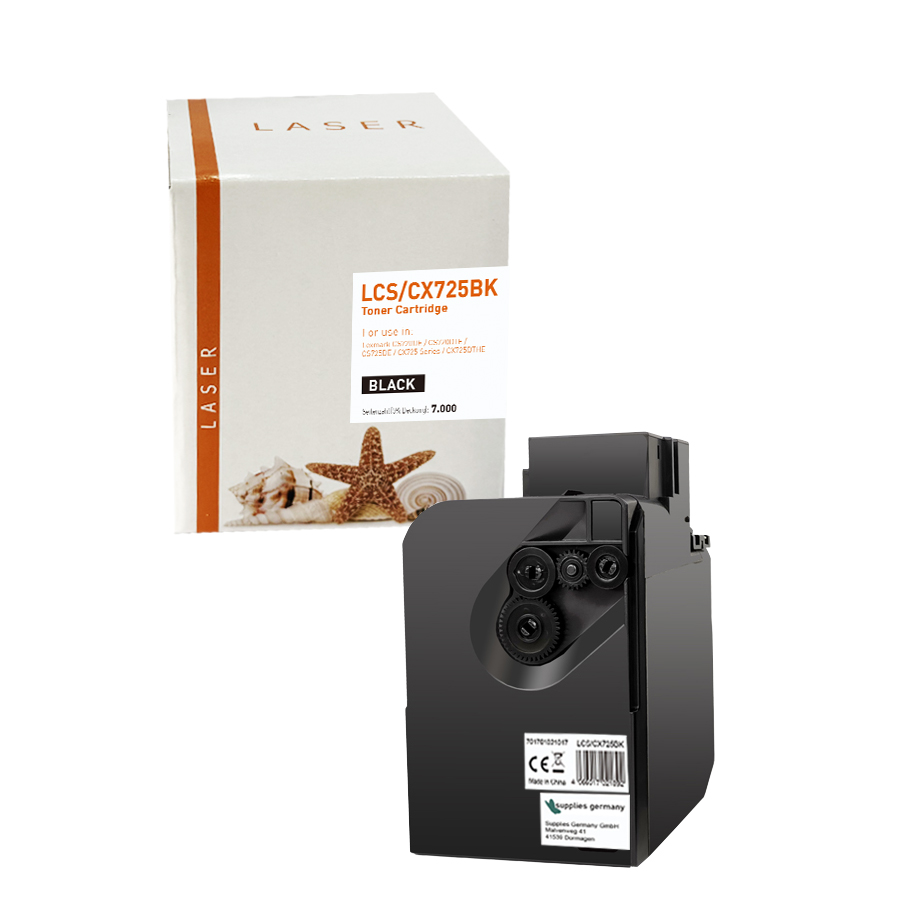 CS/CX725BK alternativ Toner black für Lexmark / 74C2SK0 / 7.000 Seiten