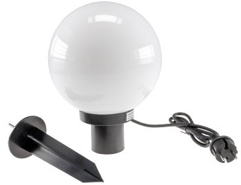 Garten Kugelleuchte Erdspieß "CT-GL20cm", IP44, 230V, 1,5m Kabel, E27 Fassung