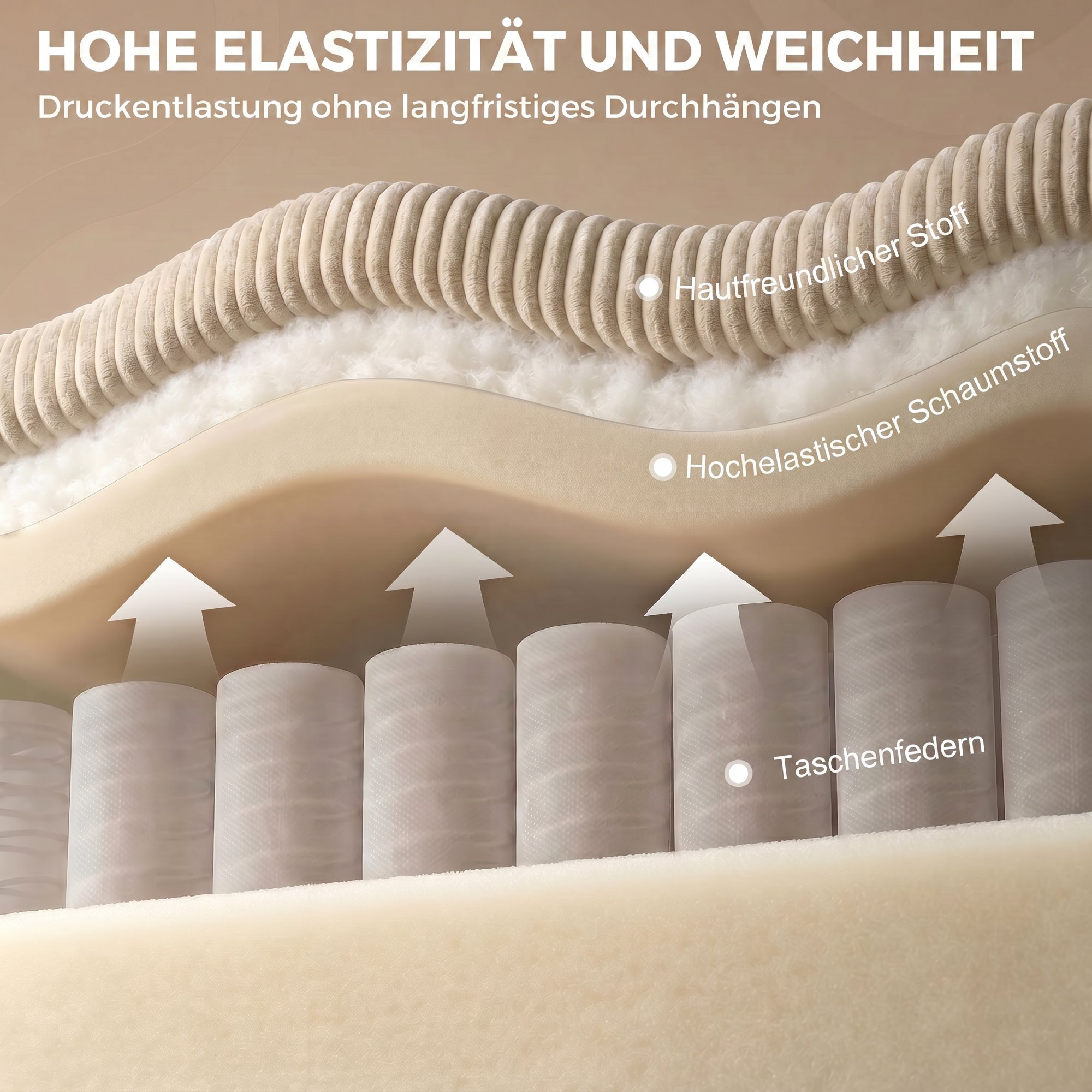 Ecksofa 216 cm 3-Sitzer L-Form Sofa mit Umkehrbarem Aufbwahrungshocker, Cord-Optik, Breiter Sitzfläche, für Wohnzimmer