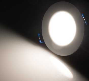 LED-Einbauleuchte "Flat-30 FR-R" 4200K, Ø85x30mm, 5W, 500lm, IP44, rund, weiß