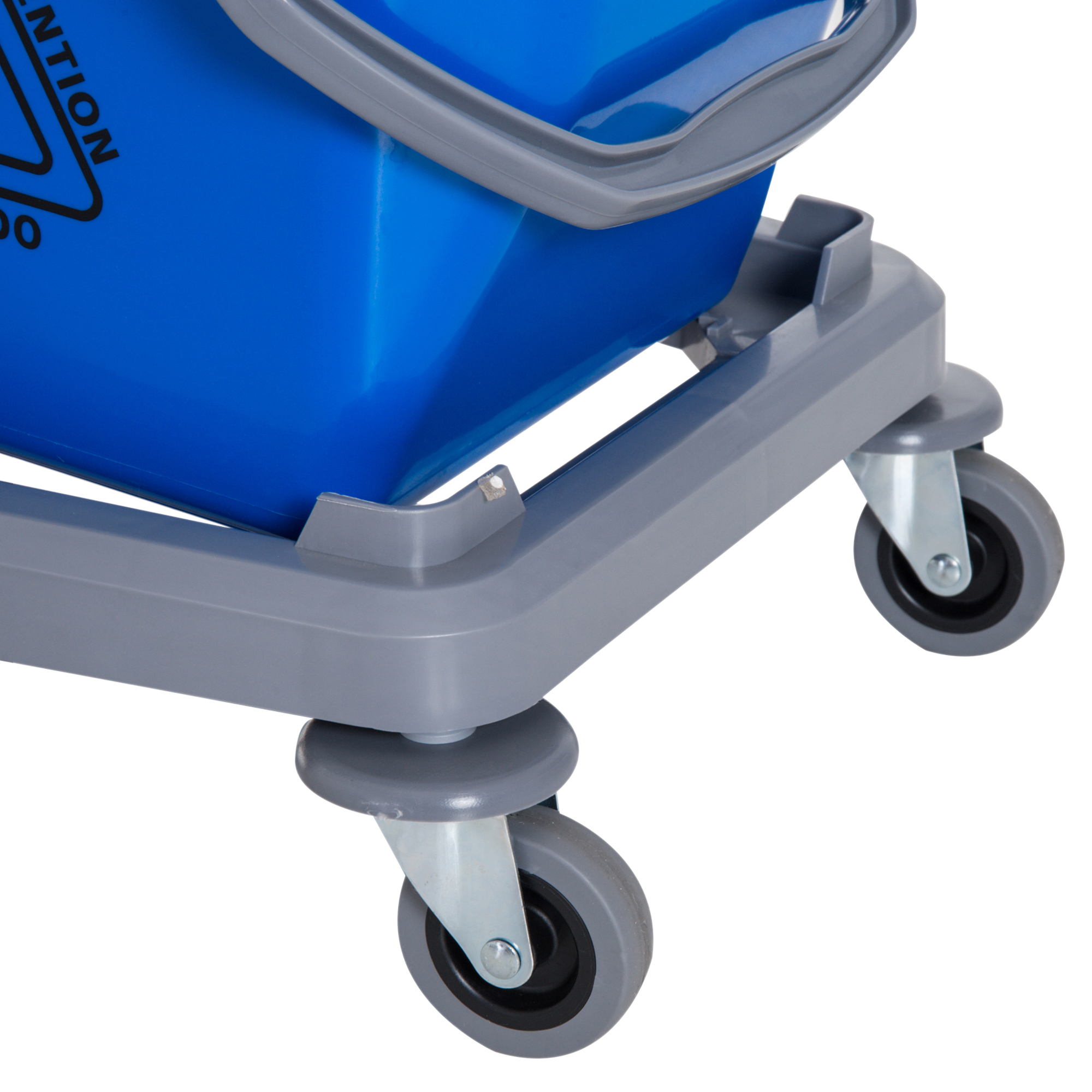 Putzwagen Reinigungswagen Wischwagen mit 2 Eimern Systemwagen mit 4 leichtgängigen Rollen Metall+PP Blau+Rot 73 × 45 × 92 cm