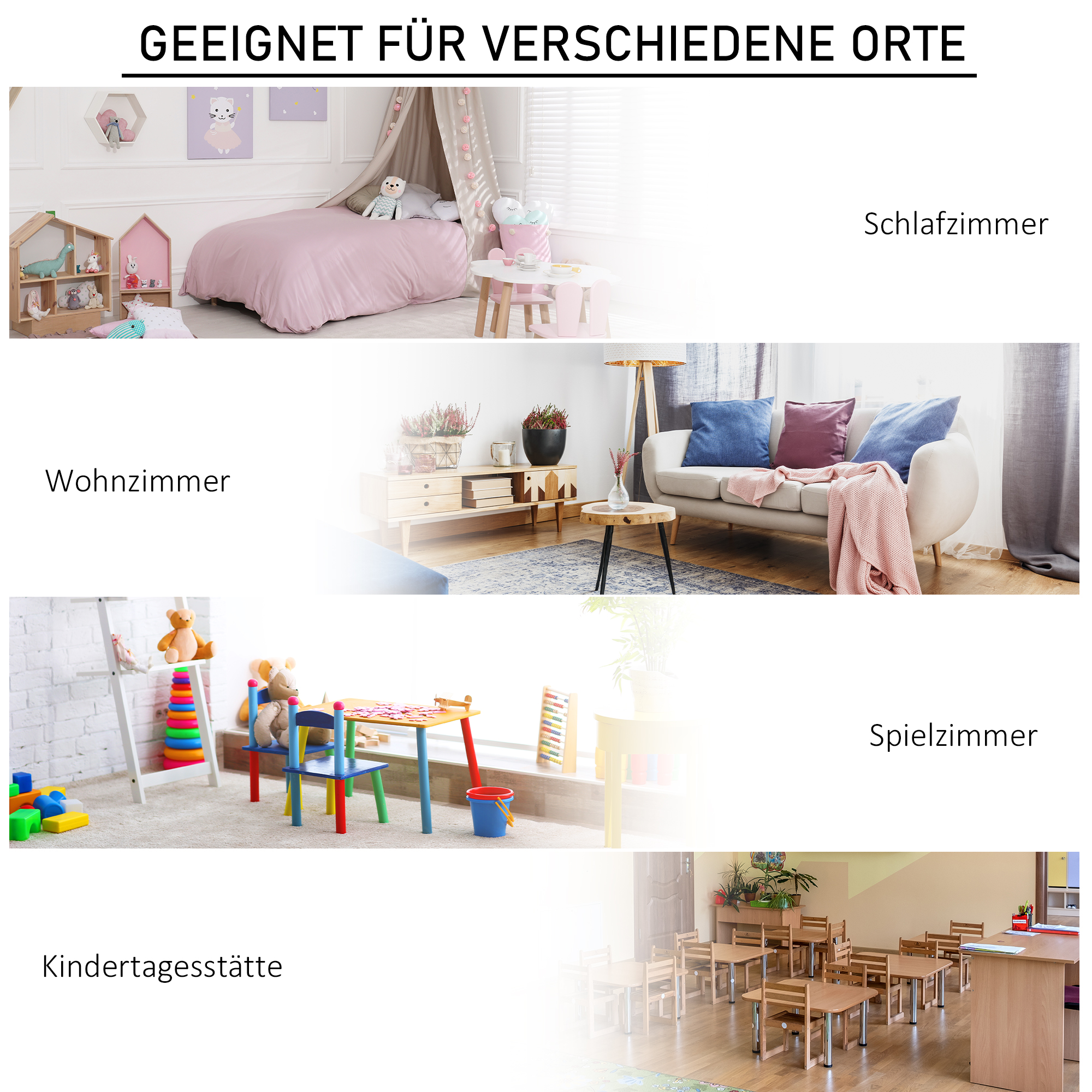 Aufbewahrungsregal für Kinder, 3 Vliesschubladen, MDF, kippsicher, Grau
