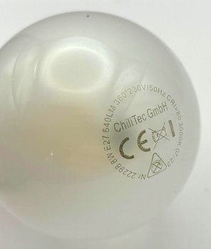 LED Glühlampe E27 "Filament G60m" matt, 3000k, 640lm, 230V / 8W, warmweiß