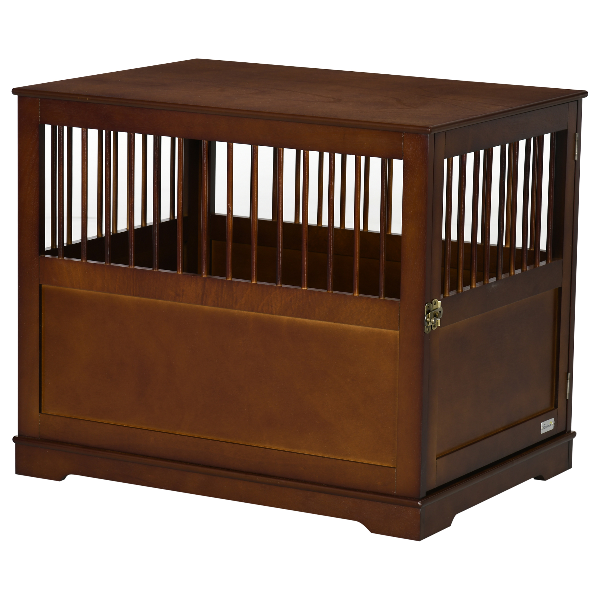 Hundekäfig inkl. Verriegelung, erhöhter Stand, Transportbox, 80,5 cm x 59,5 cm x 67,5 cm, Braun