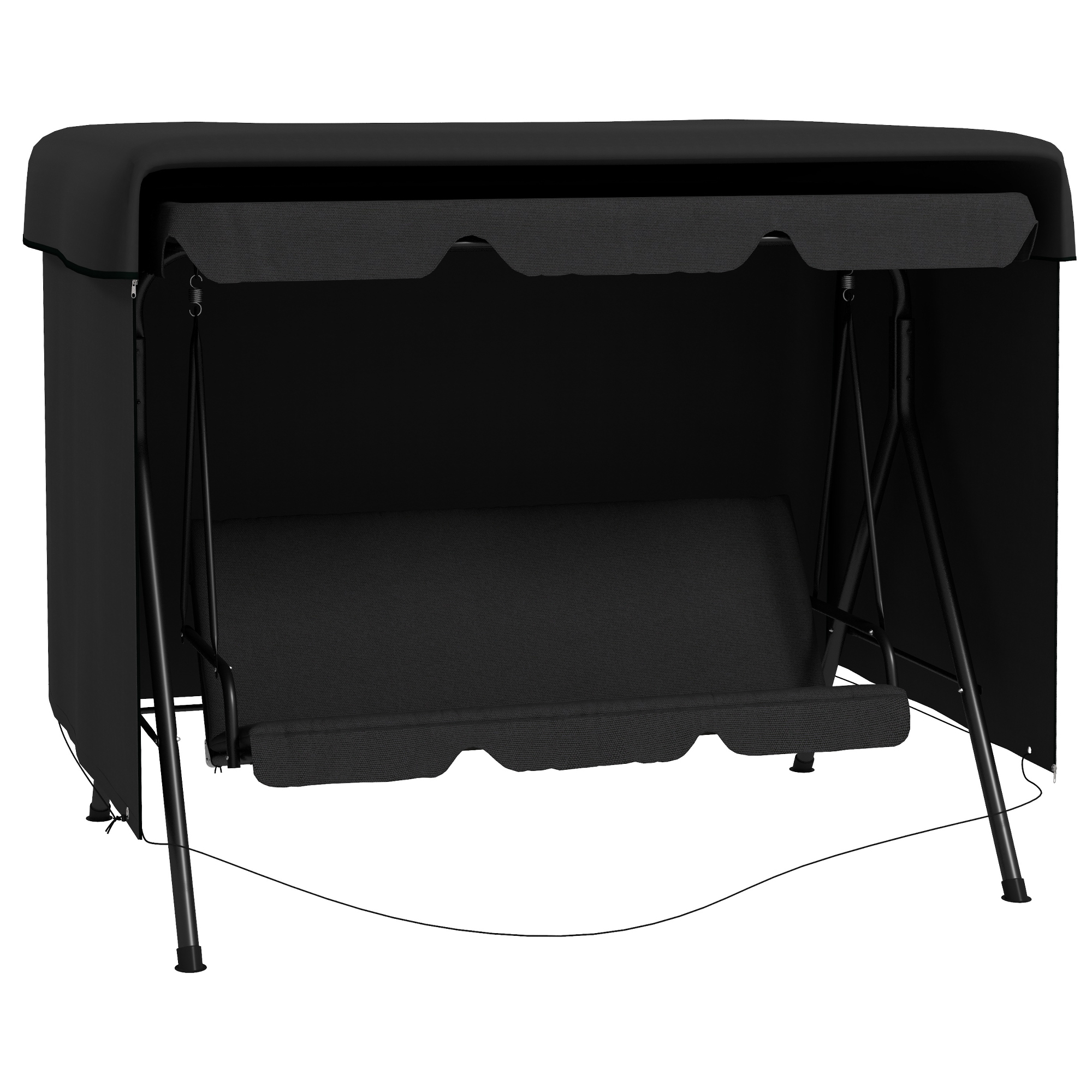 Gartenmöbelabdeckung Abdeckung Schutzhülle für Outdoor-Möbel, 215 cm x 155 cm x 150 cm, Schwarz