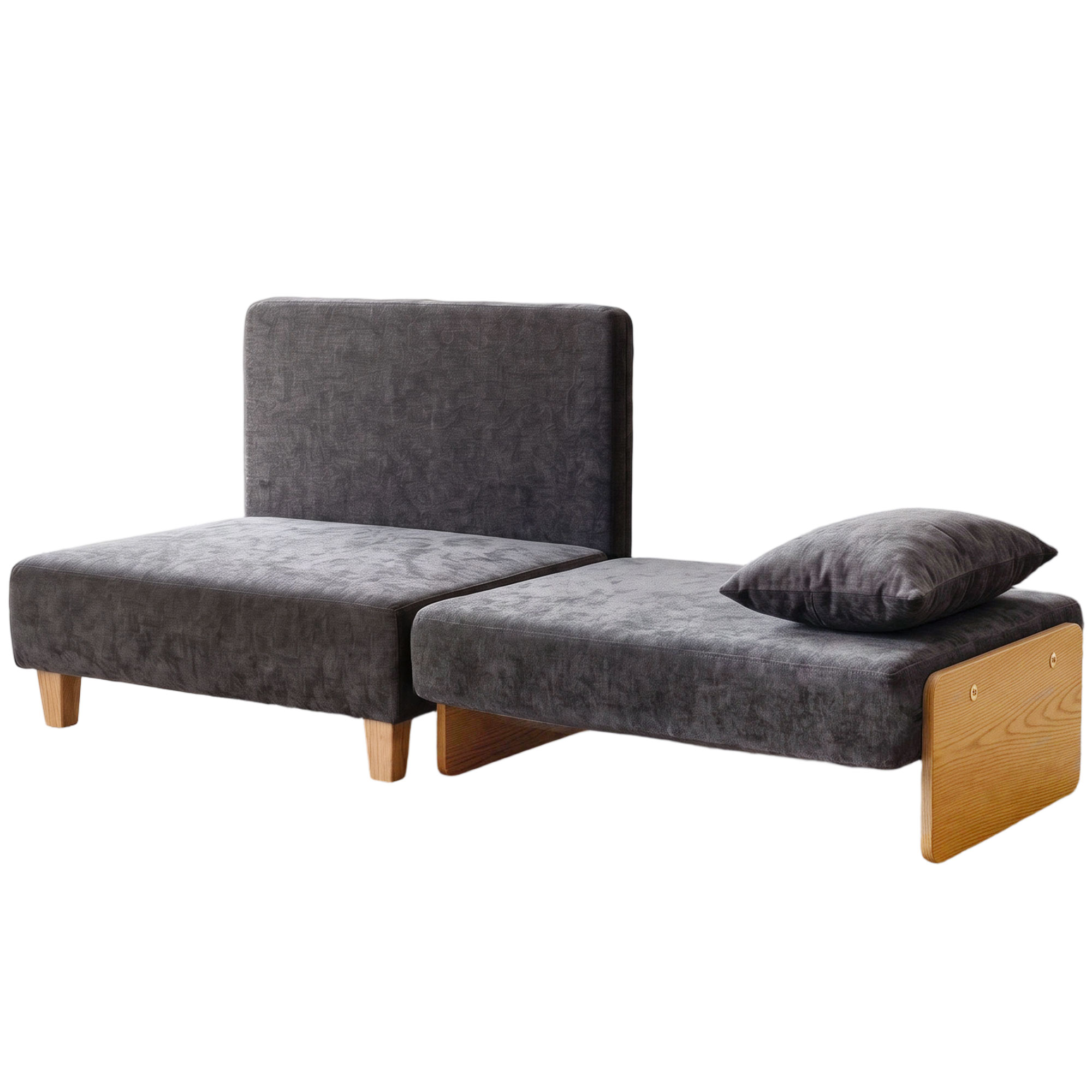 Schlafsessel 2-in-1 mit Bettfunktion, Schlafsofa mit 2 waschbaren Kissen, Seitentaschen für Wohnzimmer, Schlafzimmer