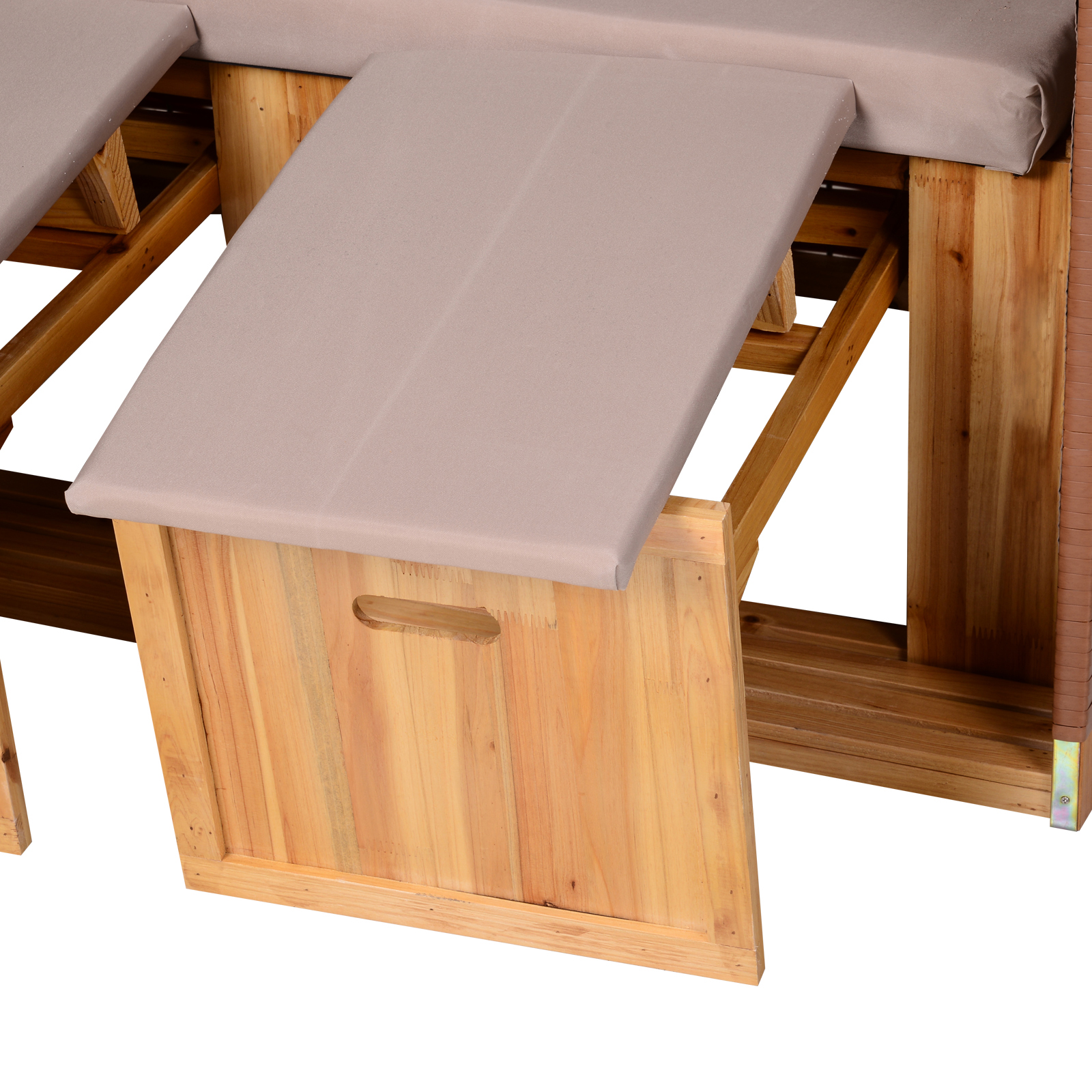 Strandkorb für 2 Personen mit neigbarer Rücklehne Beige 118 x 79 x 160cm