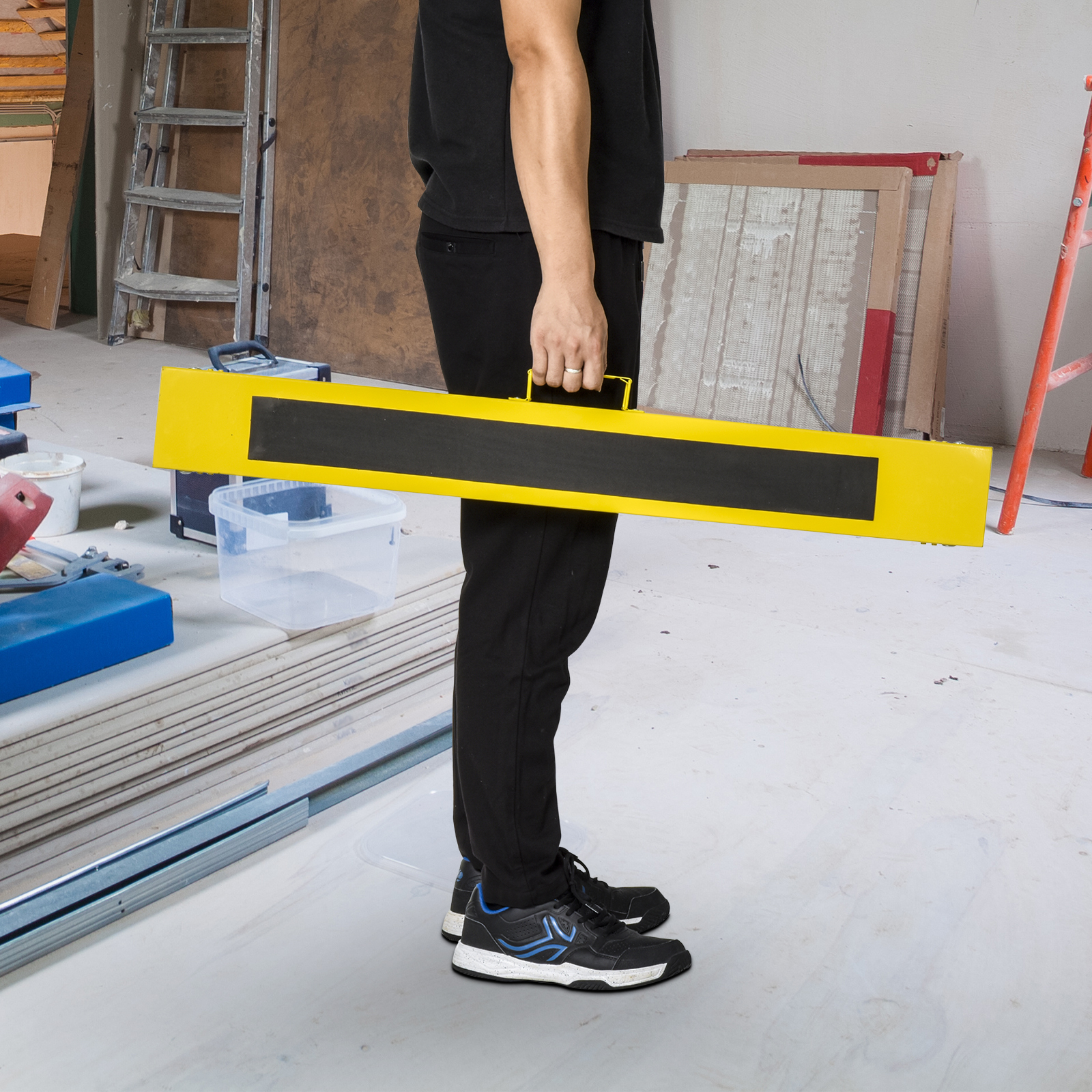 2er-Set Sägepferd Arbeitsbock Unterstellbock Klappbar rutschfest Stahl Gelb Schwarz 100 x 49 x 62-90 cm Belastbarkeit 100 kg