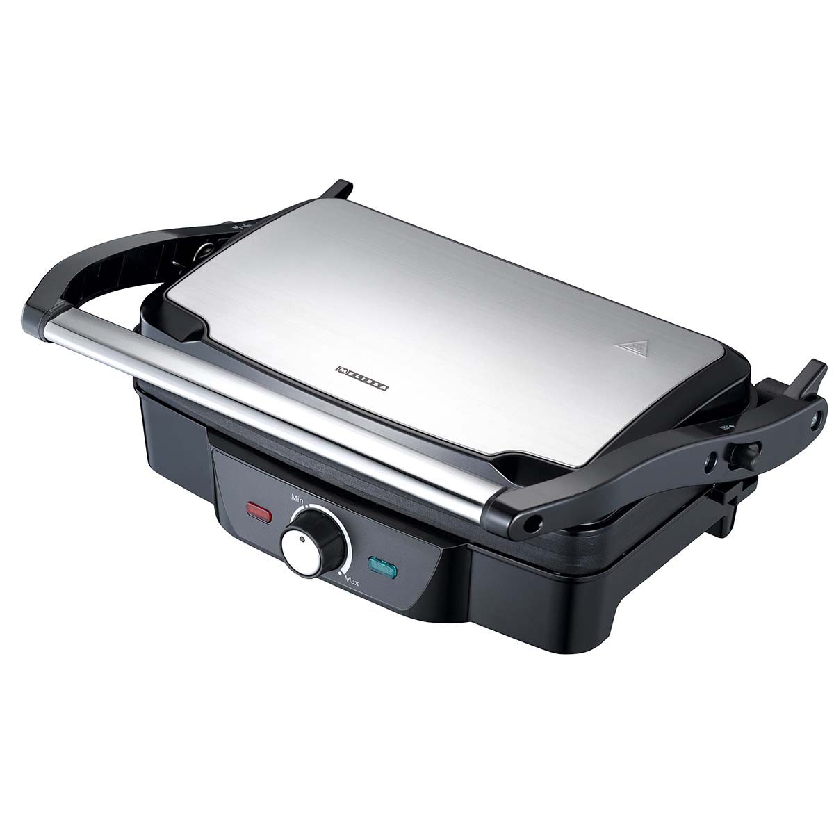 Panini / Tischgrill 1600W schwarz / Gehäuse aus Edelstahl Panini / Tischgrill 1600W schwarz / Gehäuse aus Edelstahl