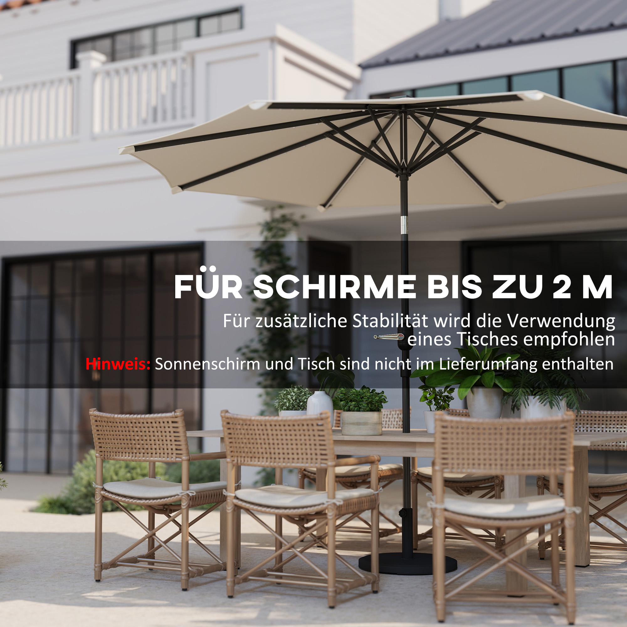 Sonnenschirmständer aus Zement 13kg Rund Schirmständer für Sonnenschirm 34mm/38mm/48mm Rohrdurchmesser, Schwarz