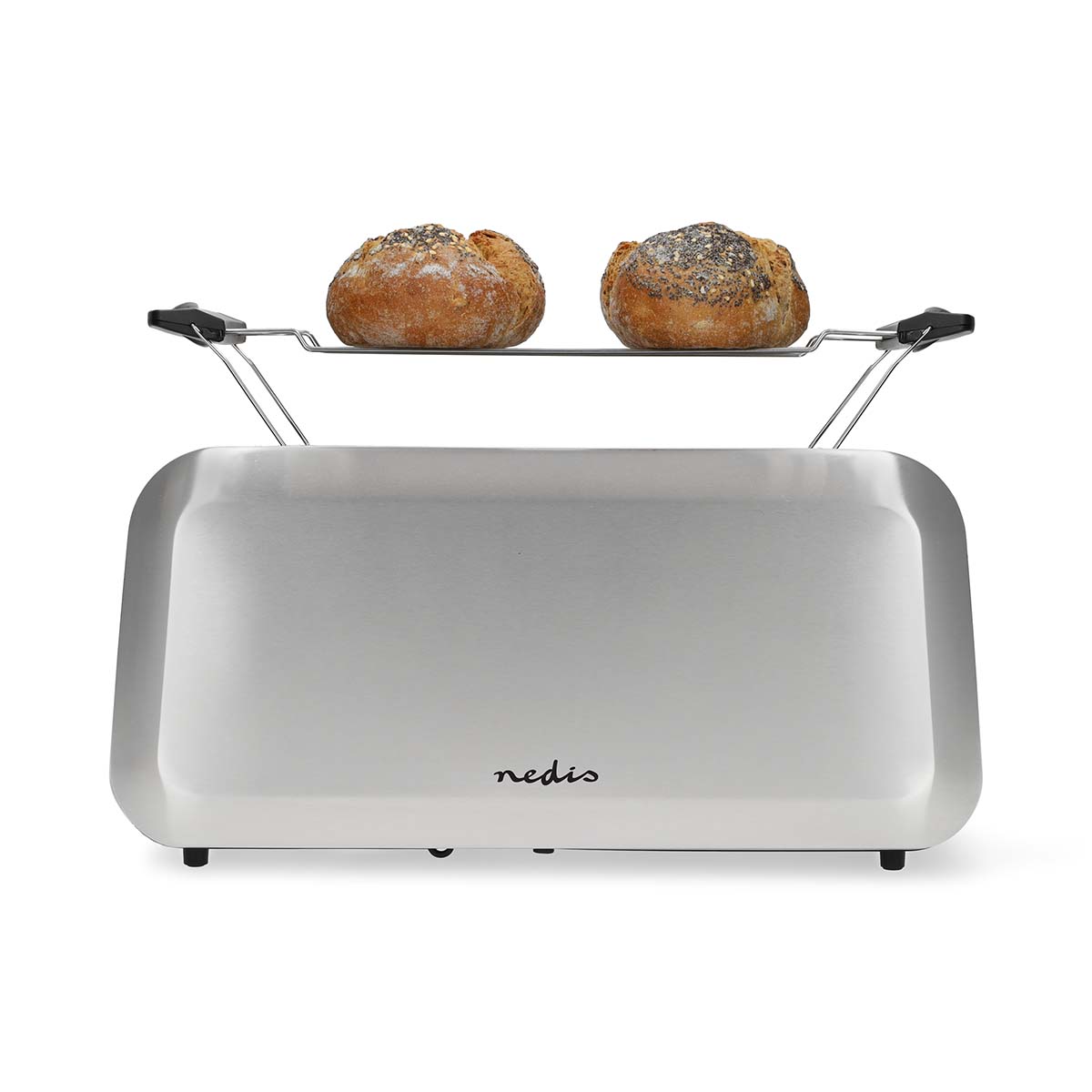 Toaster | 4 Brotscheiben | 2 Lange Schlitze | Bräunungsstufen: 7 | Auftaufunktion | Aluminium / Silber