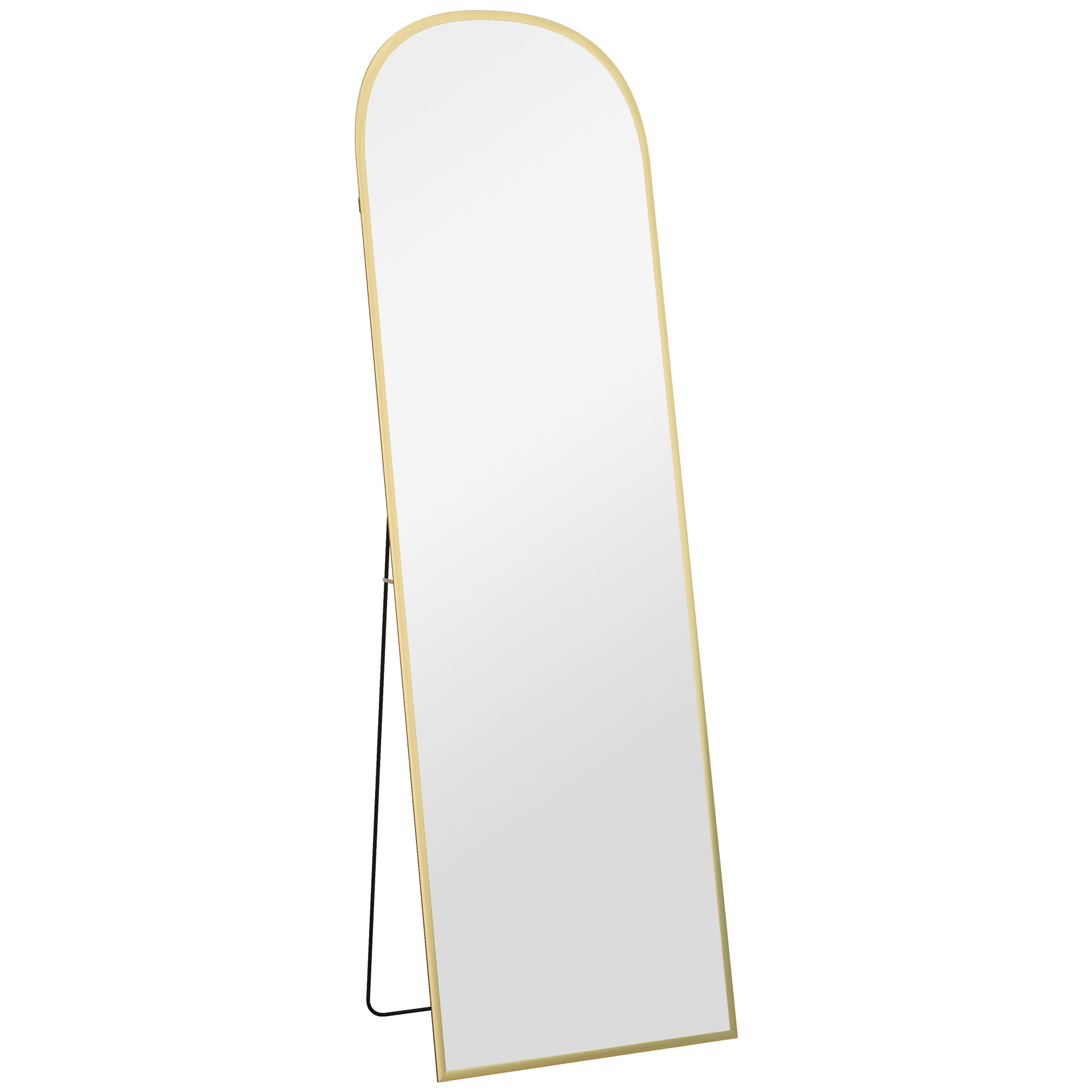Standspiegel, Ganzkörperspiegel, modernes Design, 50 cm x 1,5 cm x 170 cm, Gold