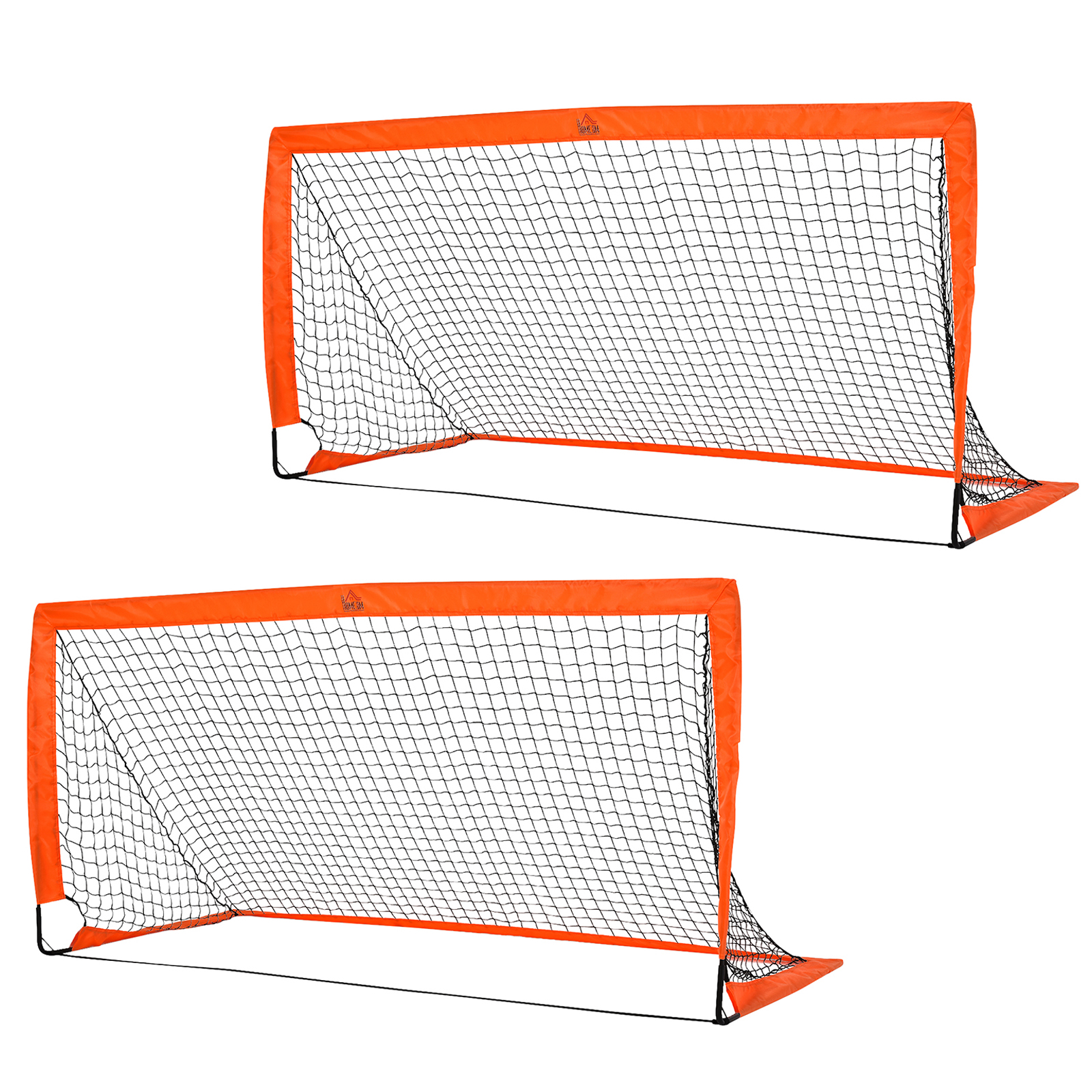 Fußballtor Set, leicht, einfache Montage, Tragetasche, Stahlrohre, 183x90x90 cm, Orange